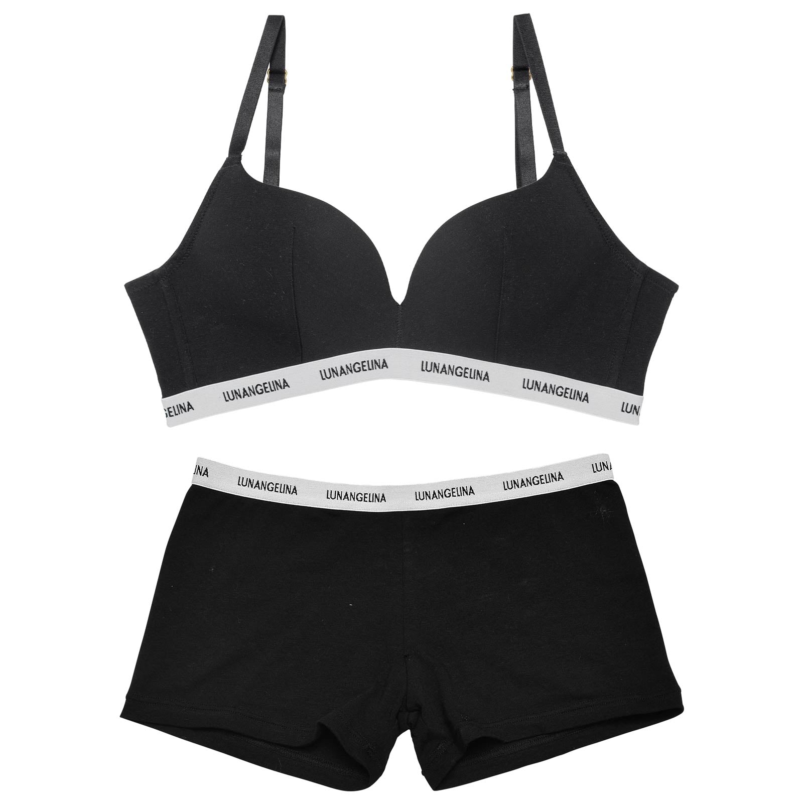 【ノンワイヤー】Bust Make Sporty Logo Bra & Cotton Logo Tape Shorts