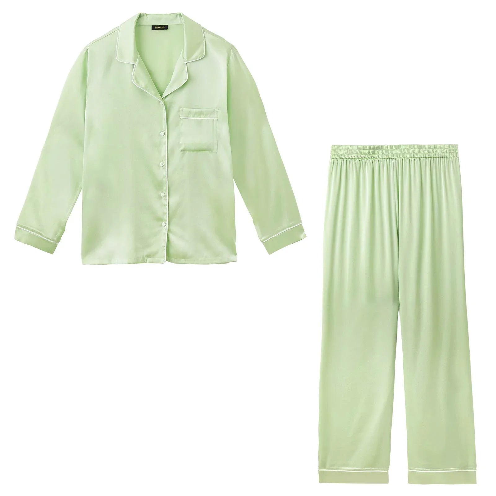 【Mivera&/みゆうプロデュース】Silk Grace Pajamas シルクグレースパジャマ / レディース MINT
