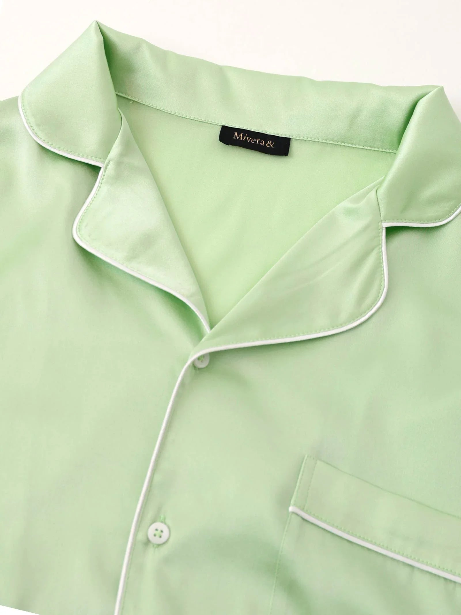 【Mivera&/みゆうプロデュース】Silk Grace Pajamas シルクグレースパジャマ / メンズ MINT