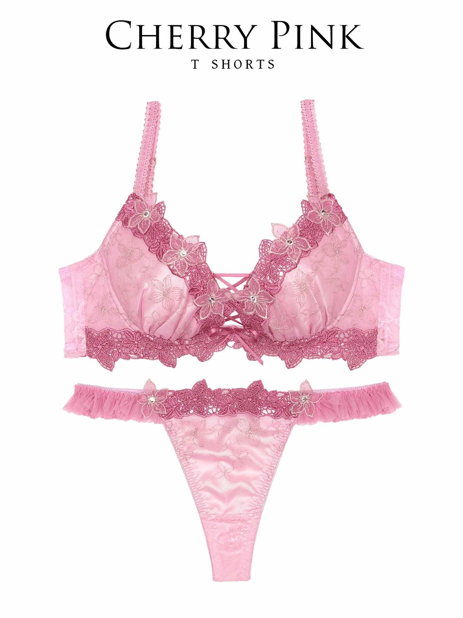 8/11新作!【伊藤桃々プロデュース/Rosem】ピーチブロッサムブラセット/チェリーピンク