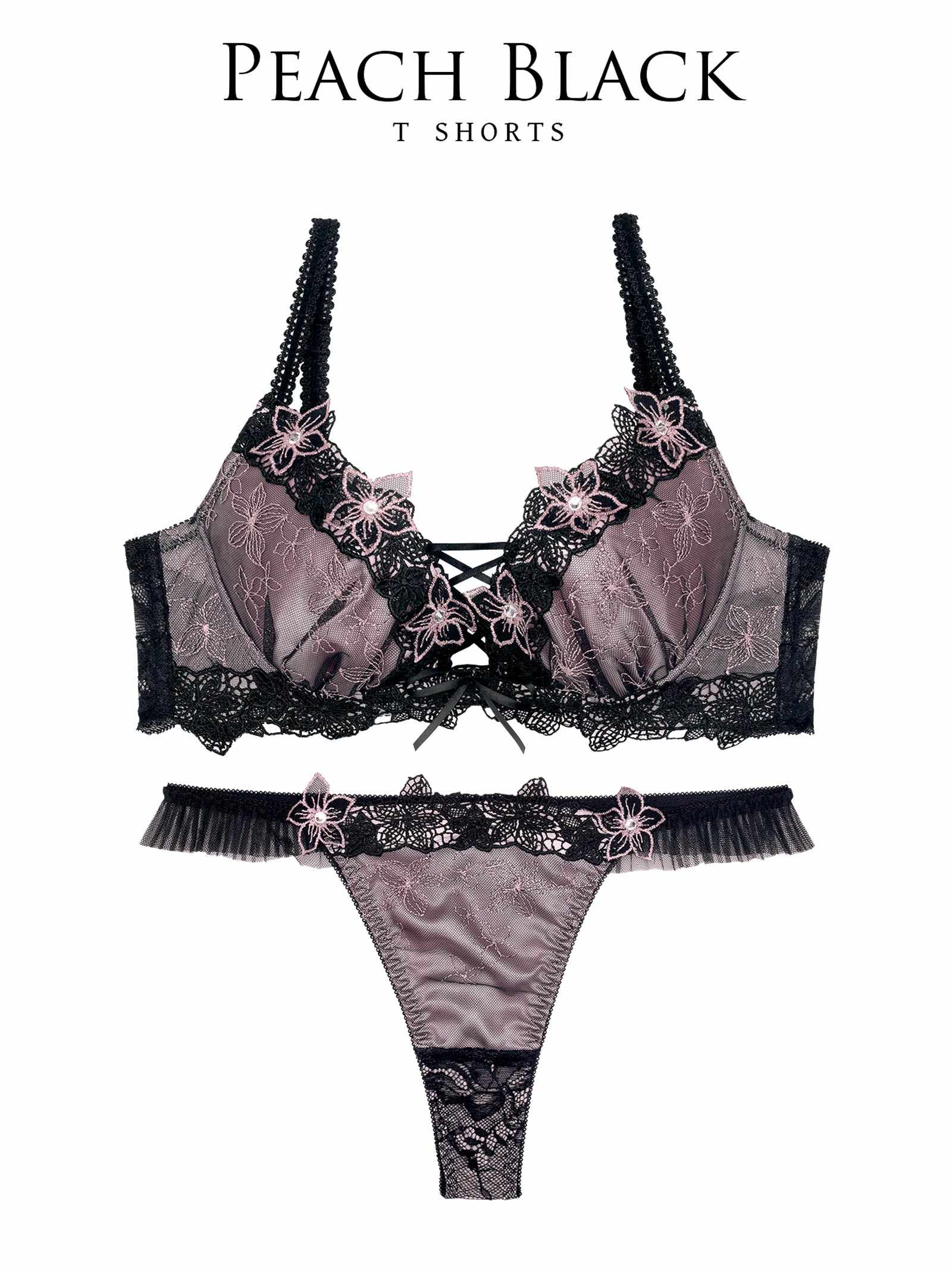 8/11新作!【伊藤桃々プロデュース/Rosem】ピーチブロッサムブラセット/ピーチブラック