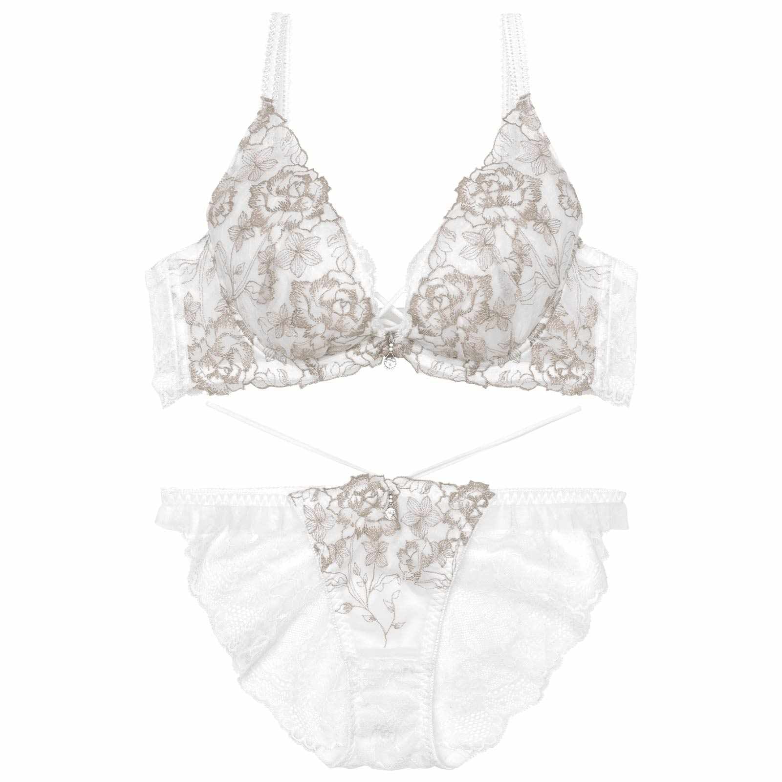 1/13新作!【伊藤桃々プロデュース/Rosem】リッチラメローズブラセット/パールホワイト