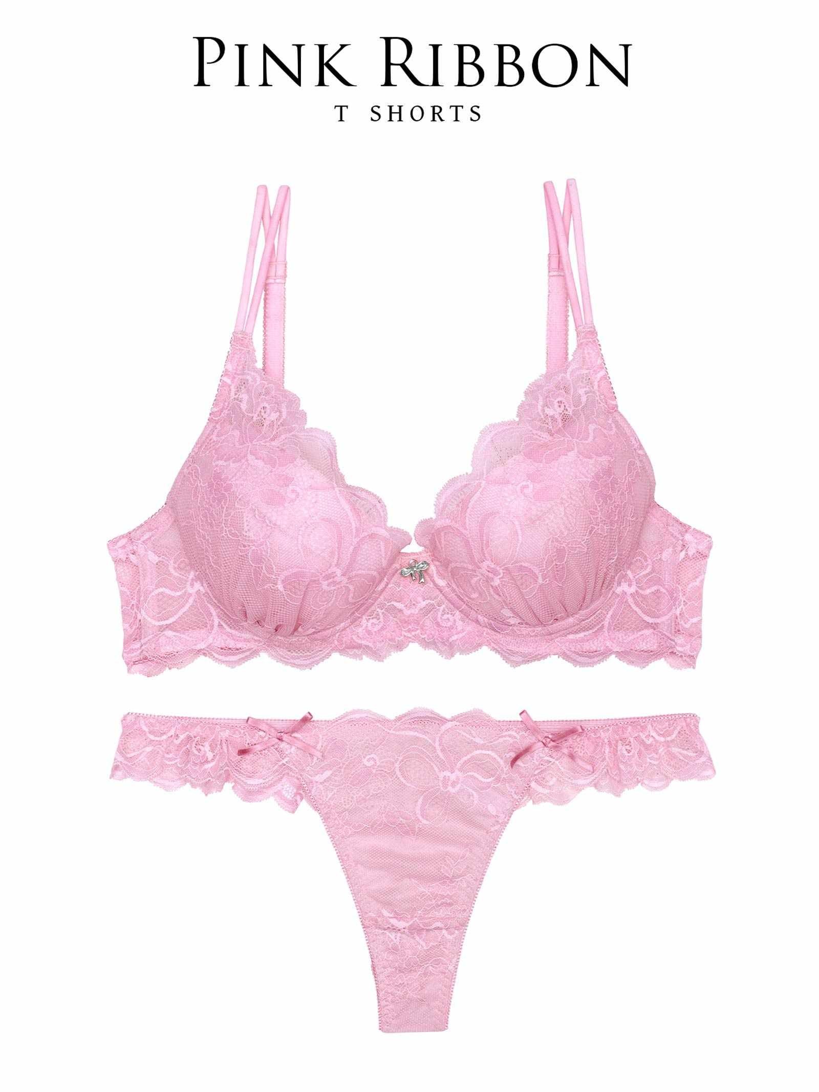 【伊藤桃々プロデュース/Rosem】フルールレースブラセット/ピンクリボン