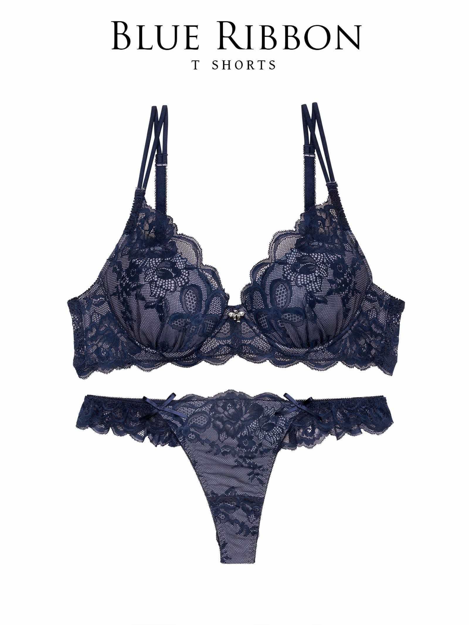 8/11新作!【伊藤桃々プロデュース/Rosem】フルールレースブラセット/ブルーリボン