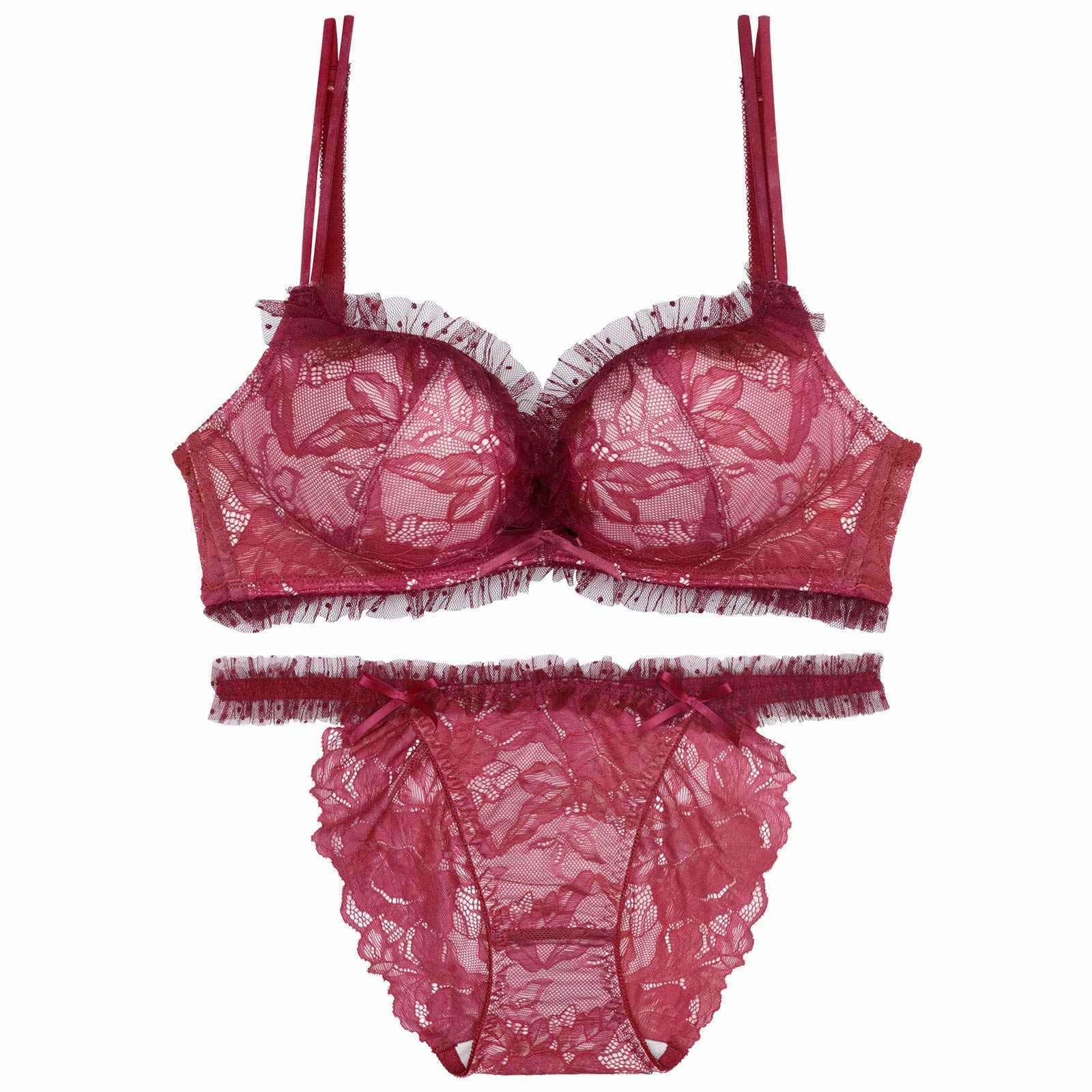 【伊藤桃々プロデュース/Rosem】ドットレーシーノンワイヤーブラセット/ドットワイン