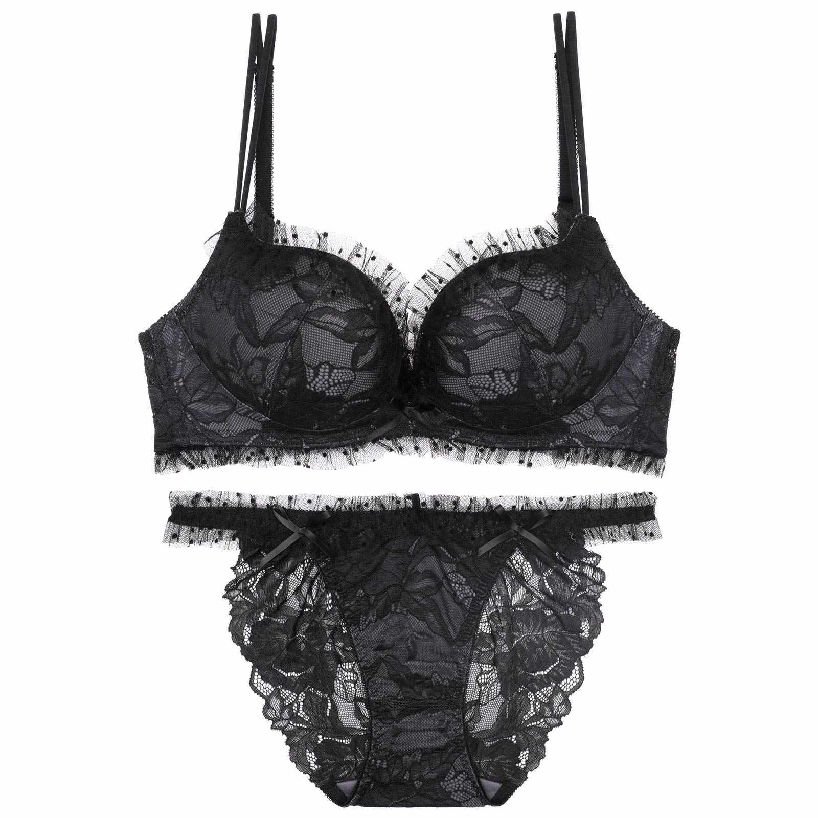 【伊藤桃々プロデュース/Rosem】ドットレーシーノンワイヤーブラセット/ドットブラック