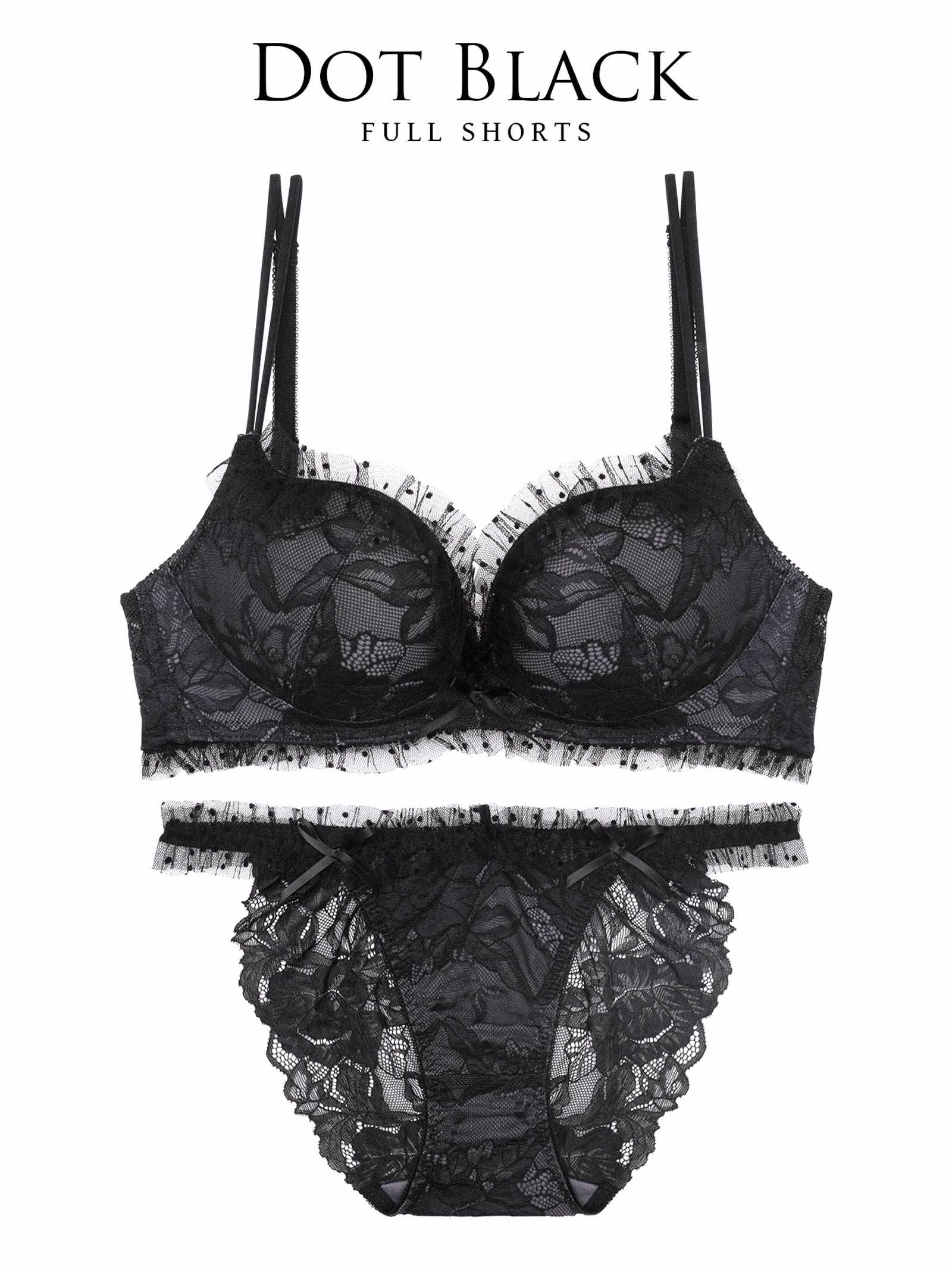 8/11新作!【伊藤桃々プロデュース/Rosem】ドットレーシーノンワイヤーブラセット/ドットブラック