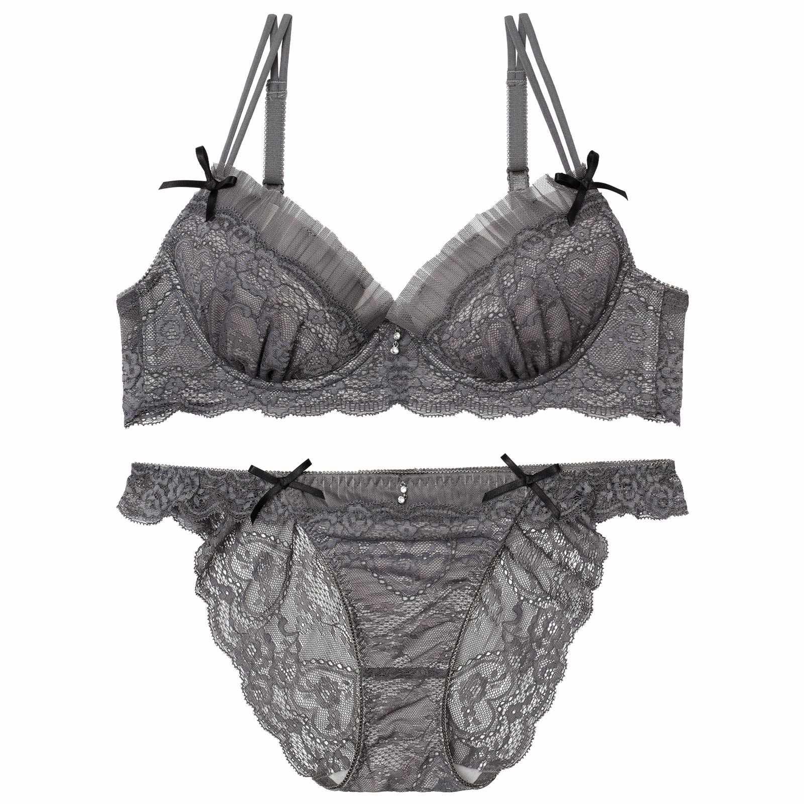 【伊藤桃々プロデュース/Rosem】シアープリーツブラセット/シアーグレー