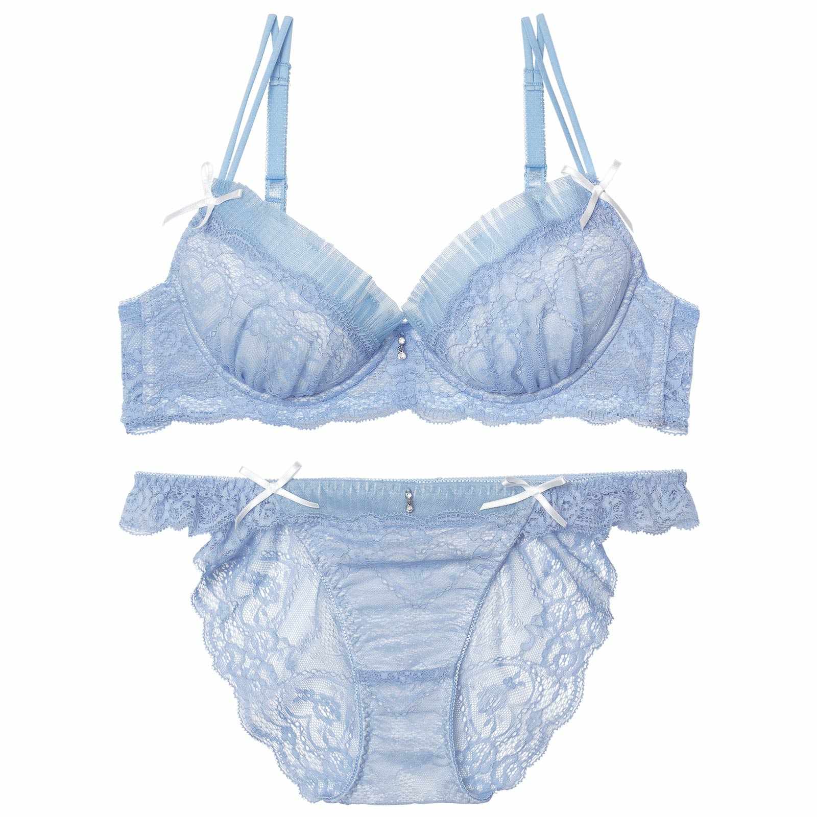 10/29新作!【伊藤桃々プロデュース/Rosem】シアープリーツブラセット/シアーブルー