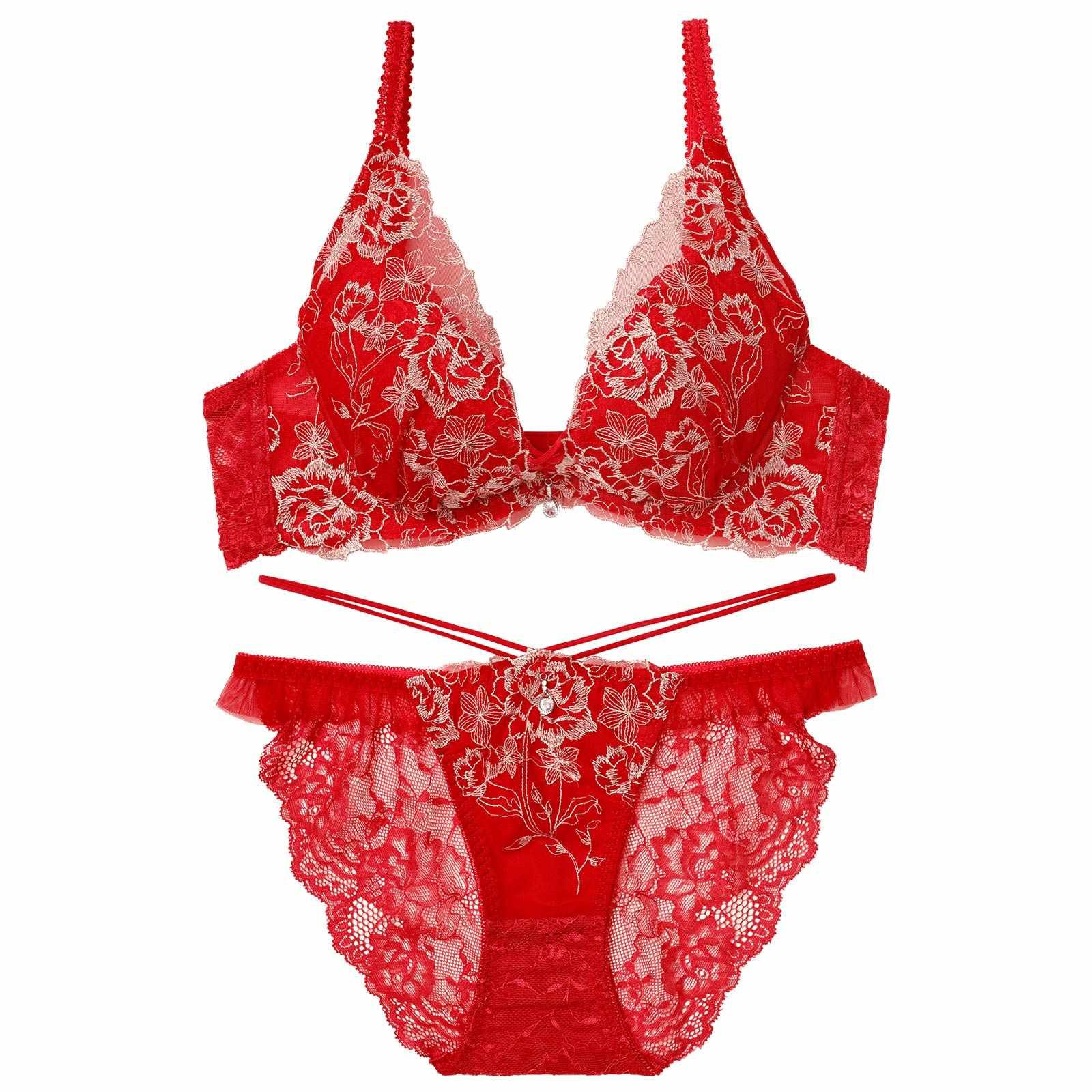 1/13新作!【伊藤桃々プロデュース/Rosem】リッチラメローズブラセット/ルビーレッド - 【公式】247Lingerie