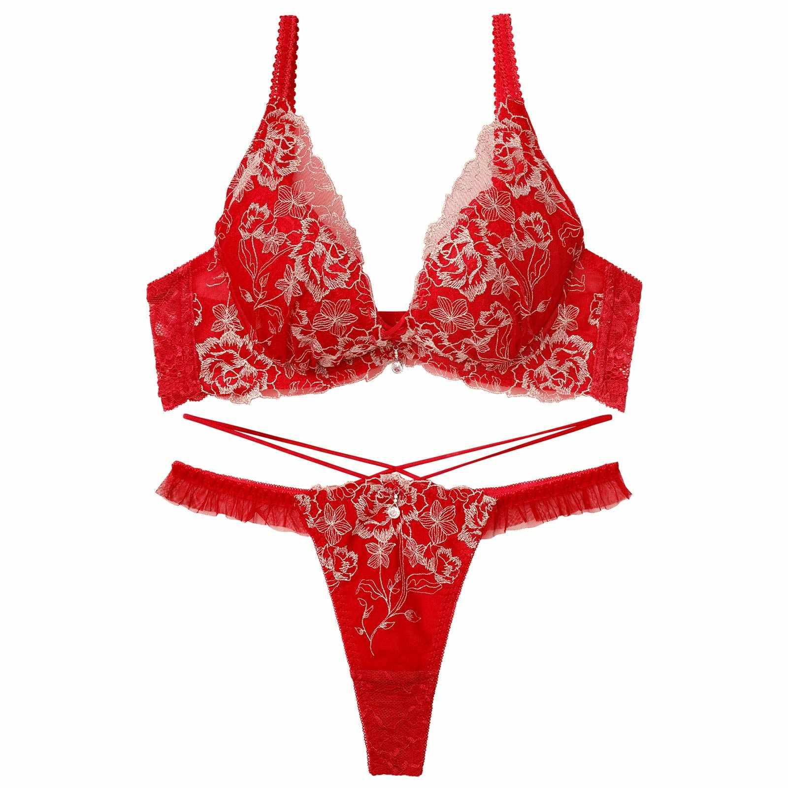 1/13新作!【伊藤桃々プロデュース/Rosem】リッチラメローズブラセット/ルビーレッド - 【公式】247Lingerie