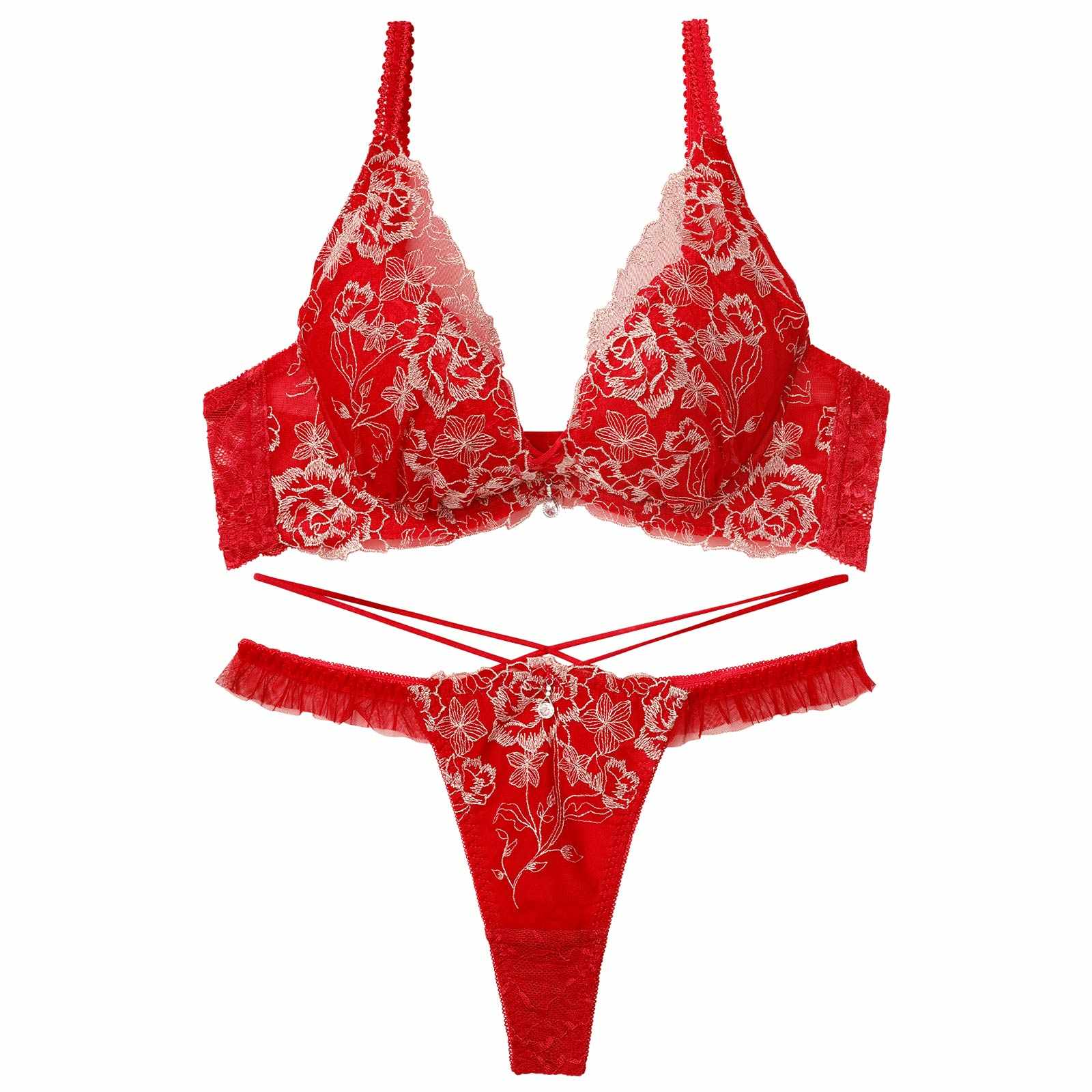 1/13新作!【伊藤桃々プロデュース/Rosem】リッチラメローズブラセット/ルビーレッド