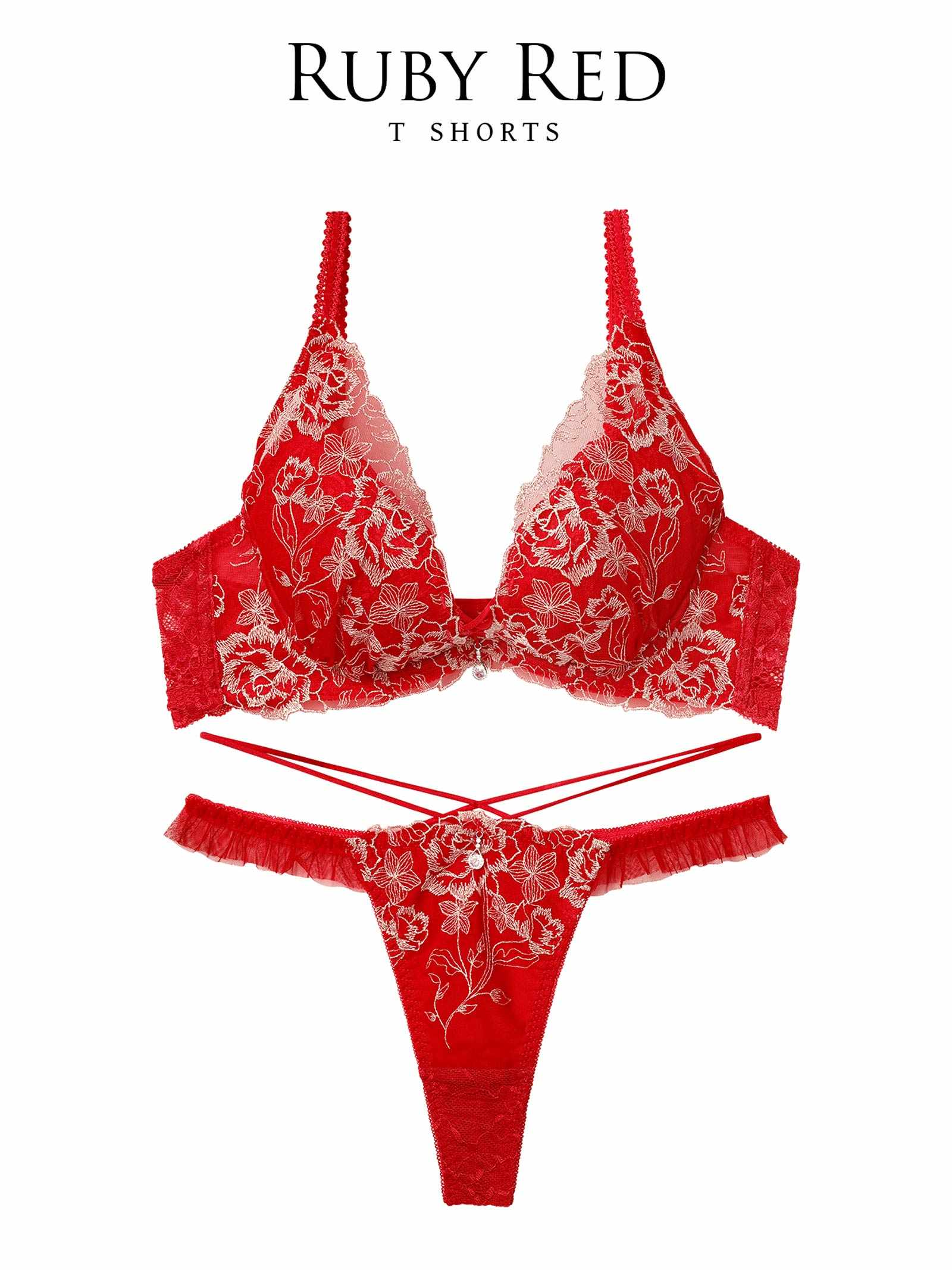 1/13新作!【伊藤桃々プロデュース/Rosem】リッチラメローズブラセット/ルビーレッド