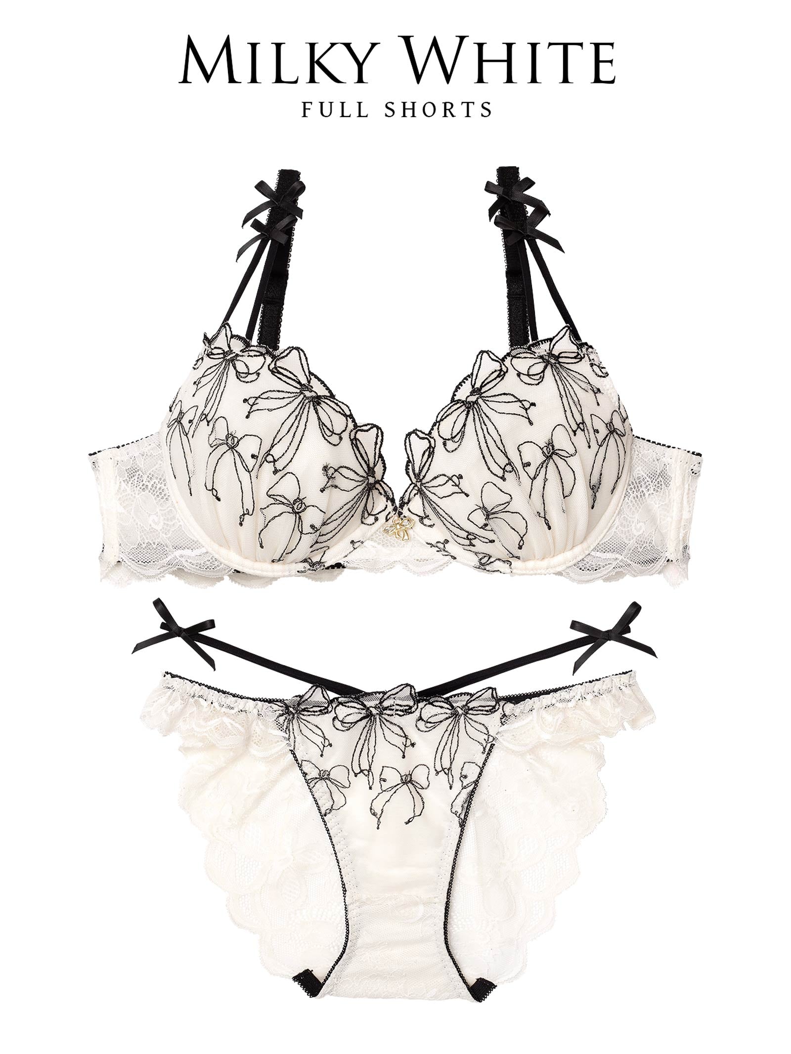 12/3新作!【伊藤桃々プロデュース/Rosem】リボンメリーブラセット/ミルキーホワイト