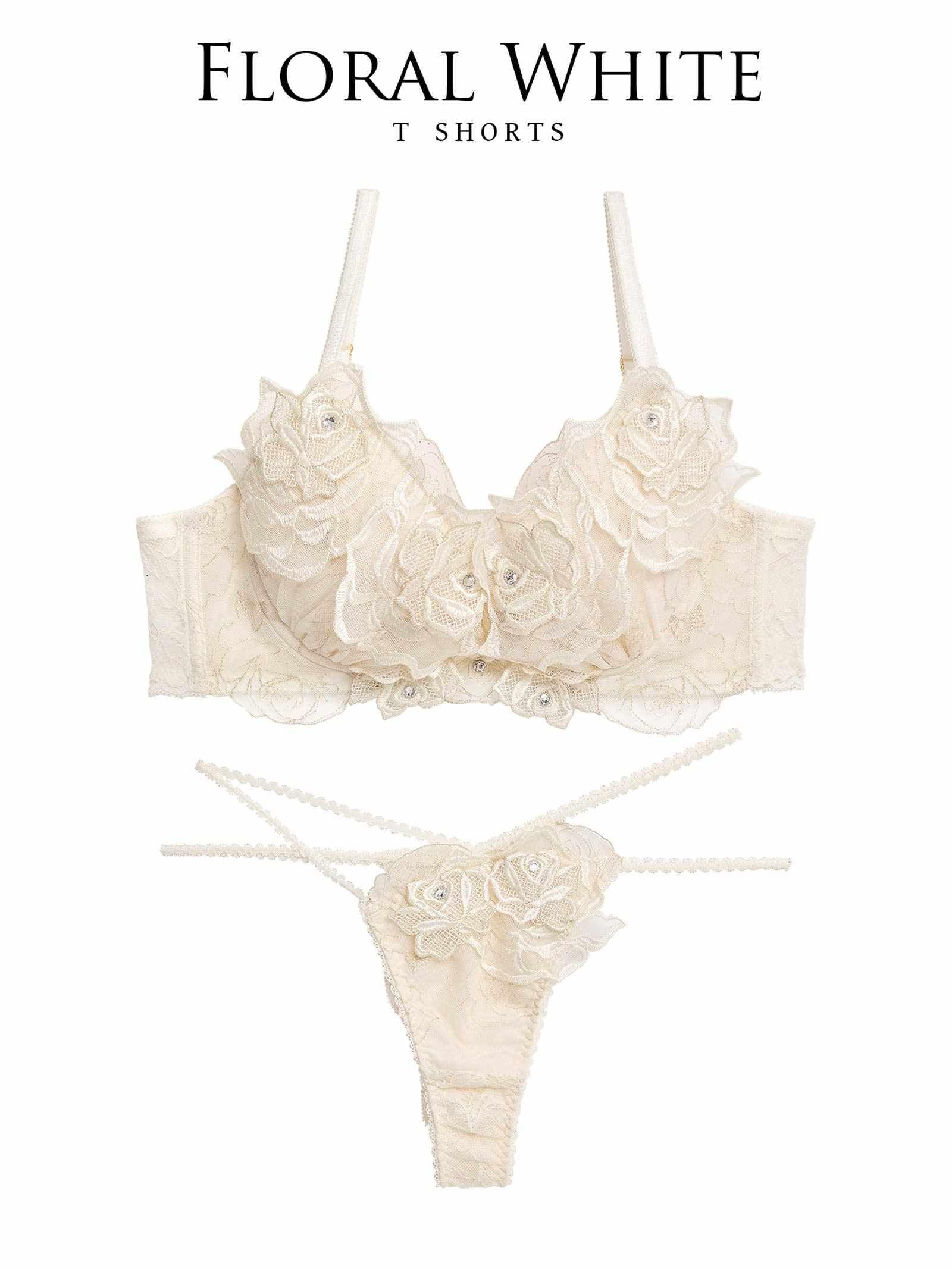 【伊藤桃々プロデュース/Rosem】ロマンティックローズブラセット/フローラルホワイト