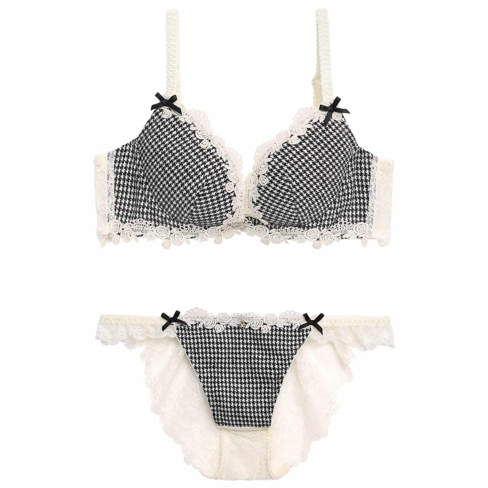 1/13新作!【伊藤桃々プロデュース/Rosem】チドリチェックブラセット/ホワイト - 【公式】247Lingerie