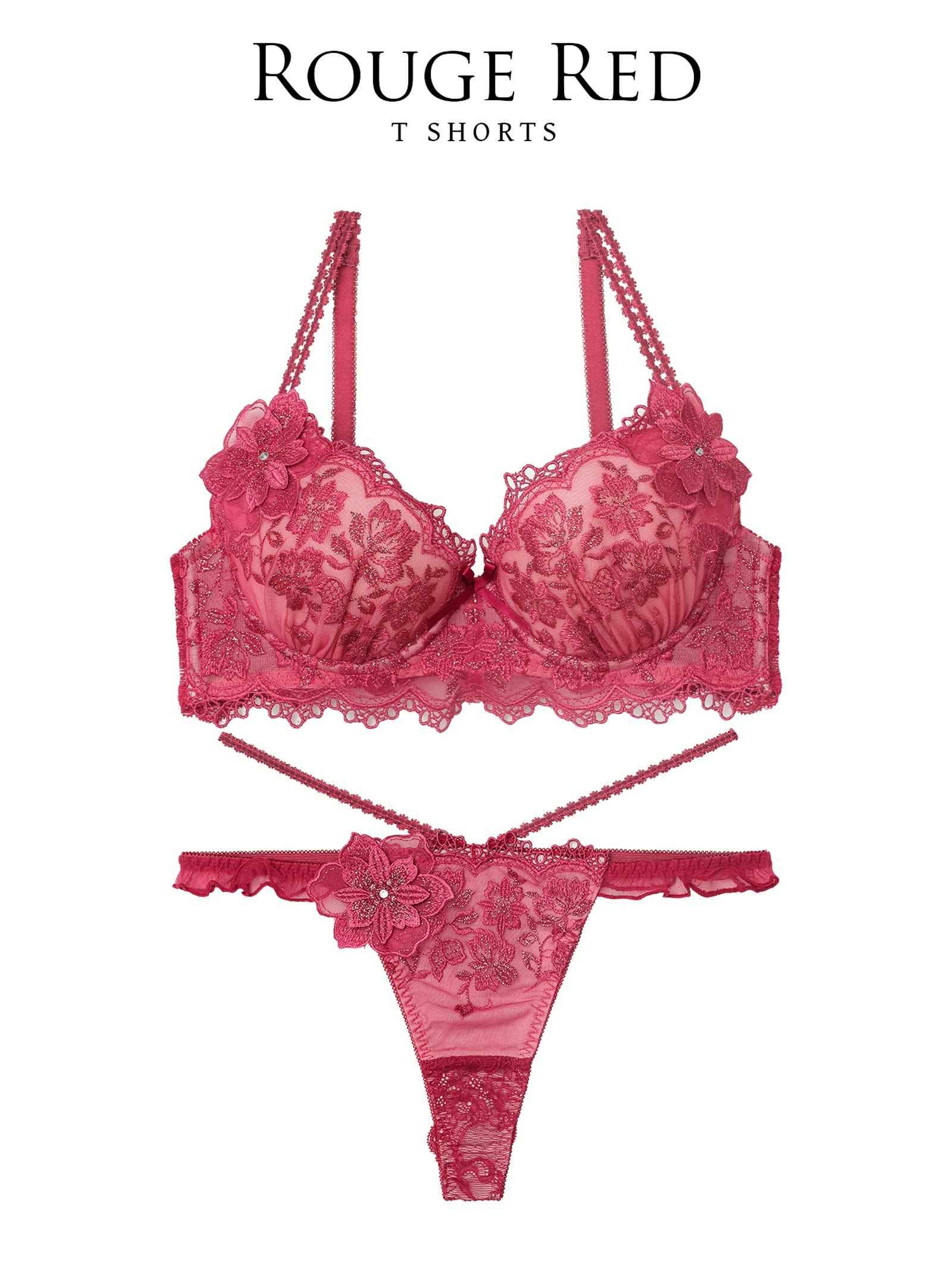 3/21新作!【伊藤桃々プロデュース/Rosem】エレガンスフルールブラセット/ルージュレッド