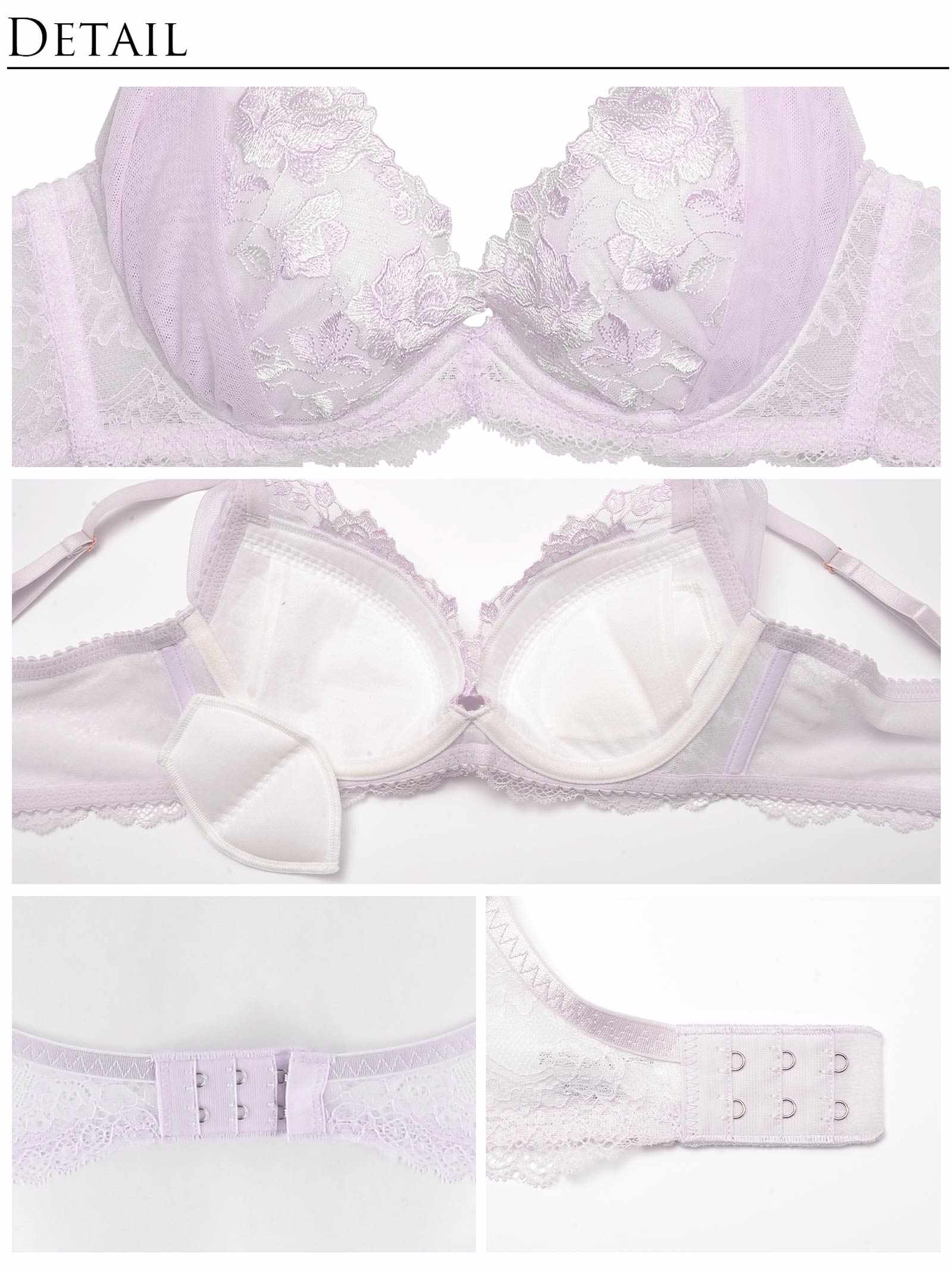 【ダレノガレ明美プロデュース/GARRONE】Rose Antique Bra ローズアンティークブラ / LAVENDER