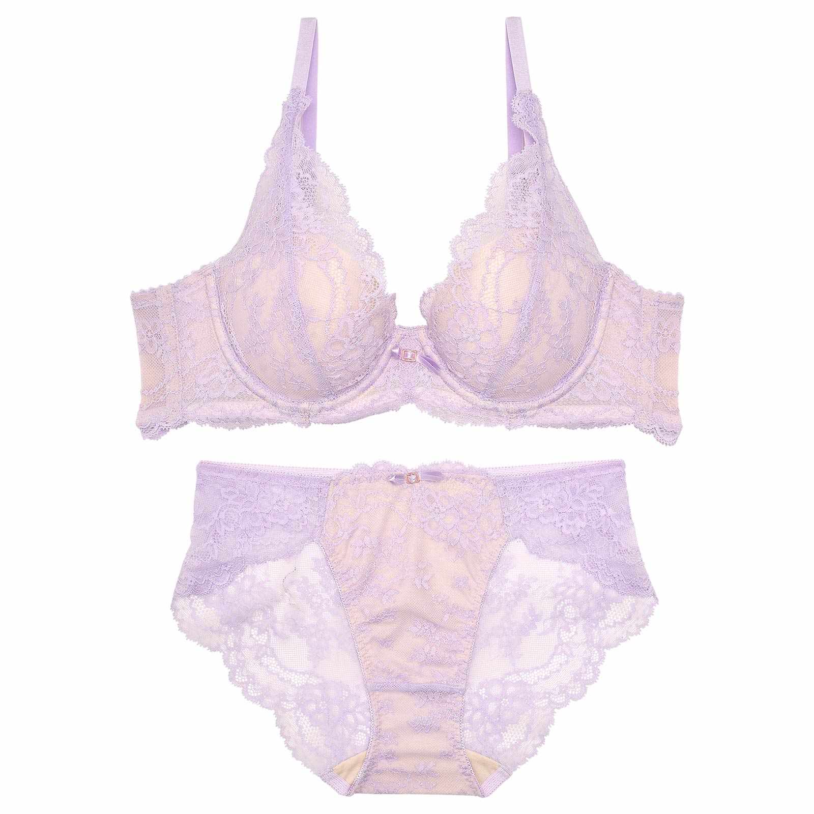 12/19新作!【かとゆり着用】バレリーナレースブラジャー&バック透けフルバックショーツ