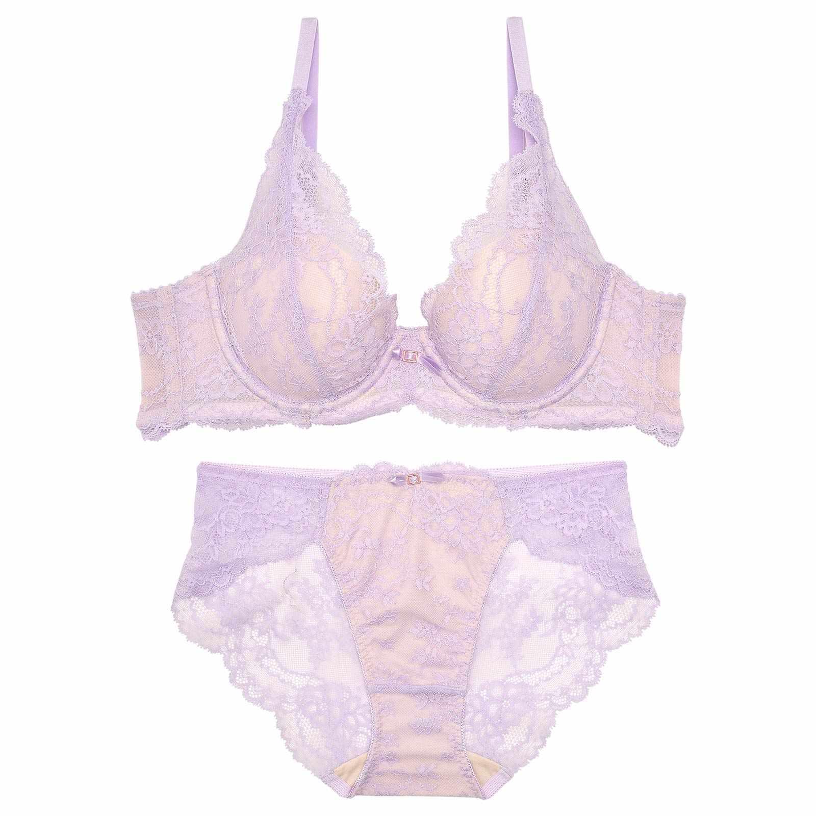 【かとゆり着用】バレリーナレースブラジャー&バック透けフルバックショーツ