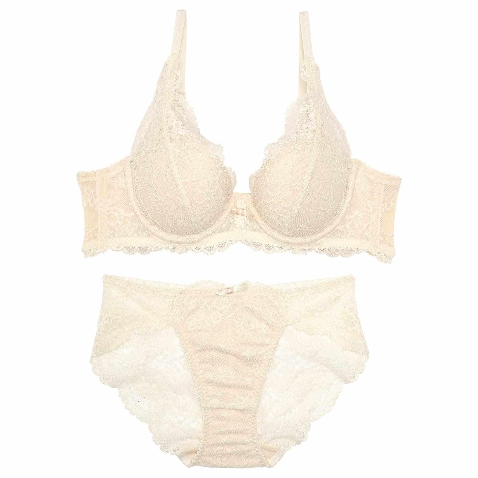 【かとゆり着用】バレリーナレースブラジャー&バック透けフルバックショーツ