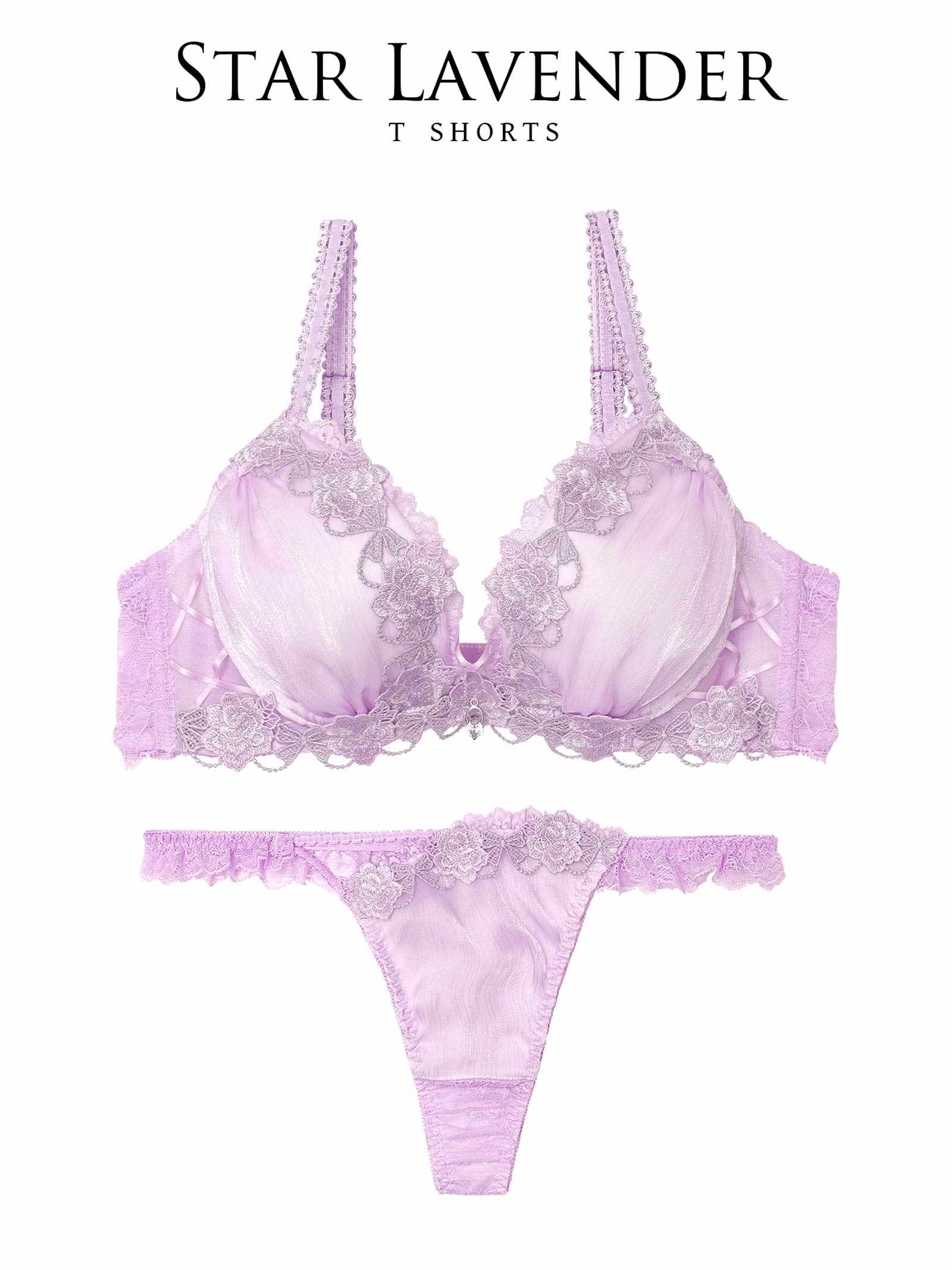 3/21新作!【伊藤桃々プロデュース/Rosem】トゥインクルフラワーブラセット/スターラベンダー