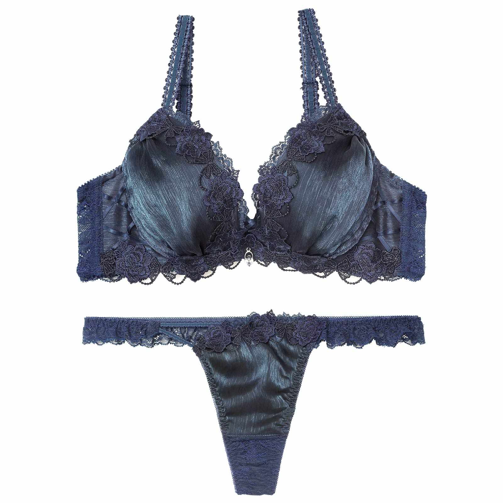 3/21新作!【伊藤桃々プロデュース/Rosem】トゥインクルフラワーブラセット/スターネイビー