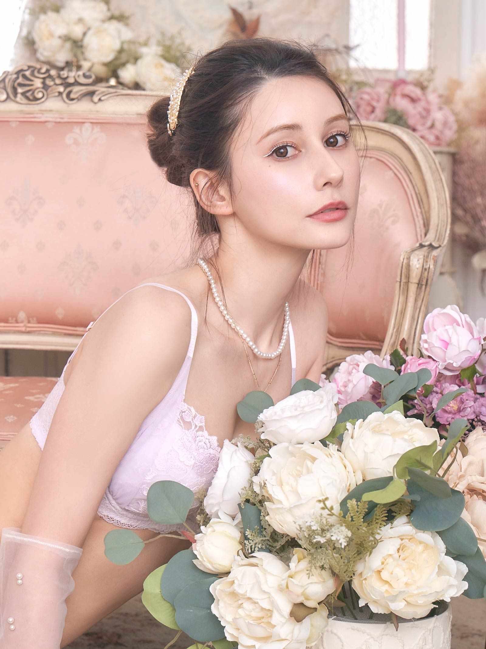 10/31新作!【ダレノガレ明美プロデュース/GARRONE】rose antique bra&shorts ローズ アンティーク ブラ&ショーツ