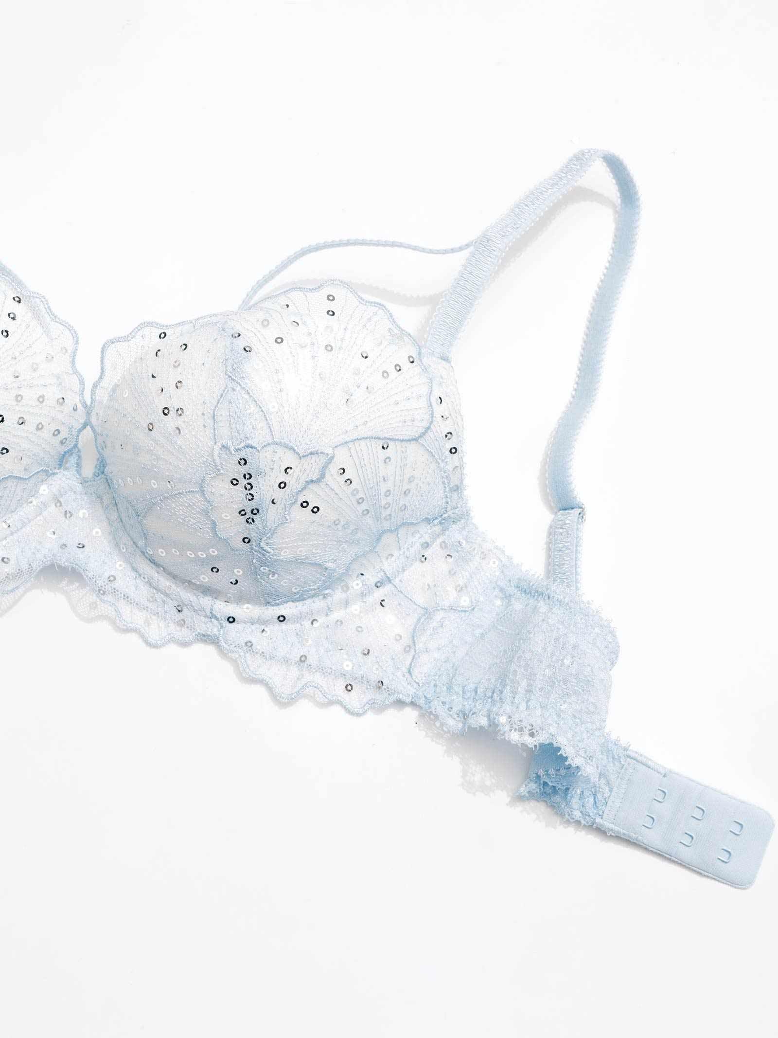 【Mivera&/みゆうプロデュース】Luminous Shell Line bra ルミナスシェルラインブラ / SAX