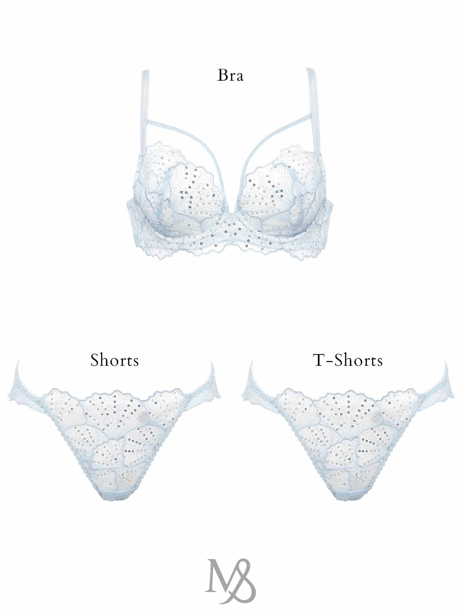 11/5再販!【Mivera&/みゆうプロデュース】Luminous Shell Line bra ルミナスシェルラインブラ / SAX