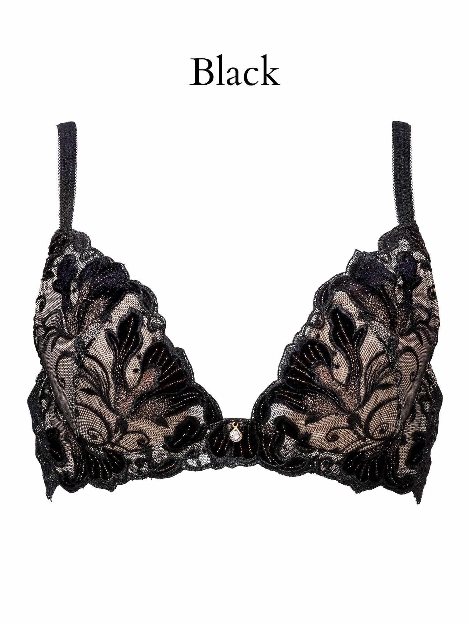 【Mivera&/みゆうプロデュース】Oriental Blossom Bra オリエンタルブロッサムブラ/BLACK