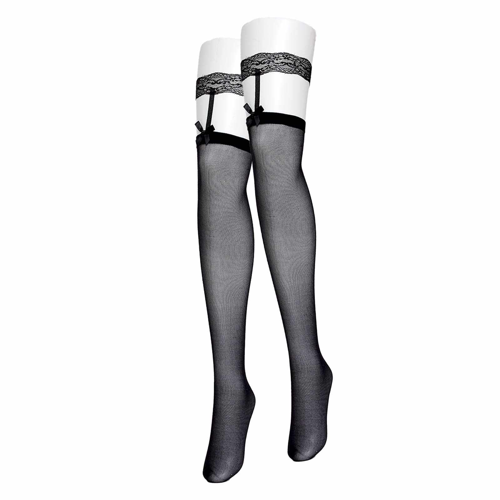12/4再販!ガーター風リボンレースニーハイストッキング