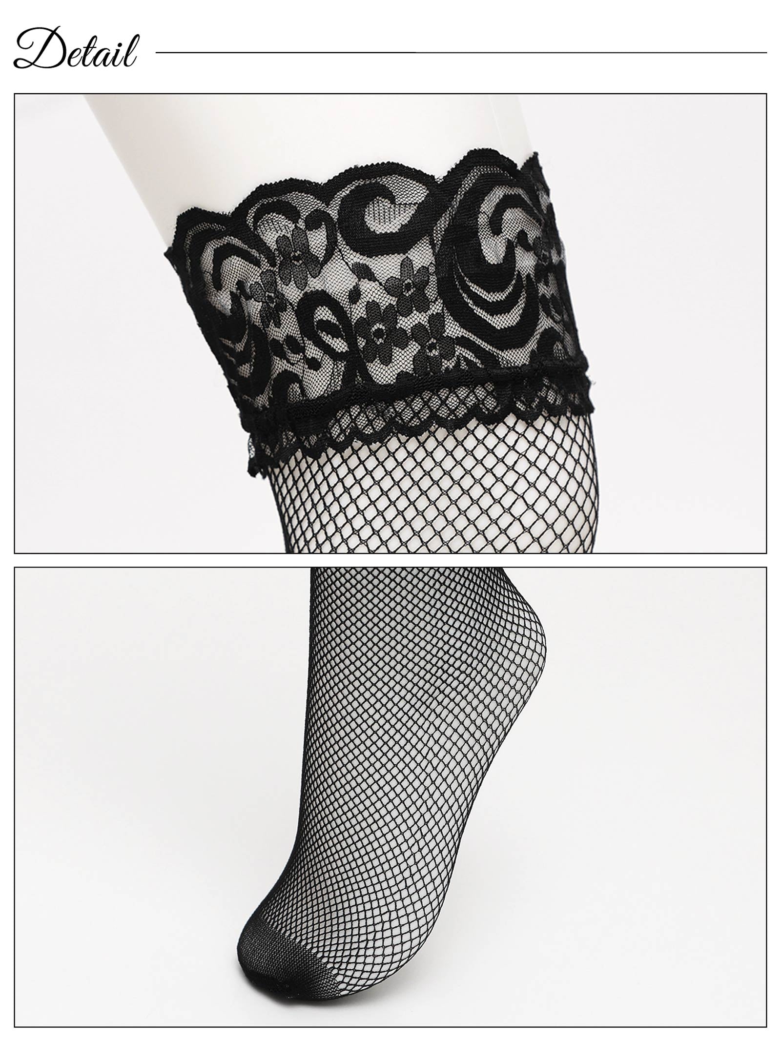 12/13再販!フラワースカラップレースニーハイ網タイツ