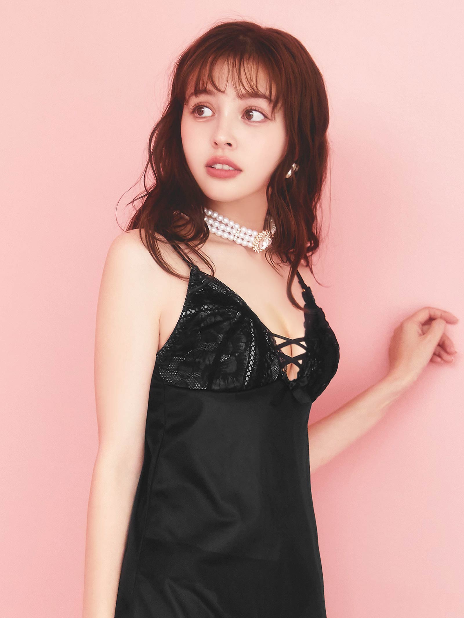 12/4再販!スモーキーレースアップベビードール