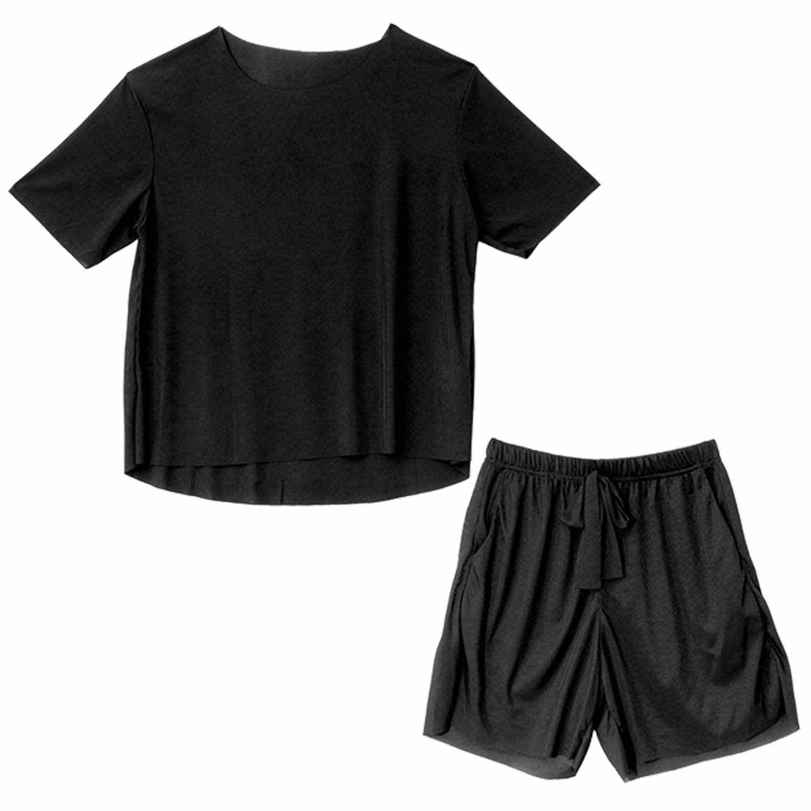 冷感リラックス半袖トップス&ショートパンツルームウェア