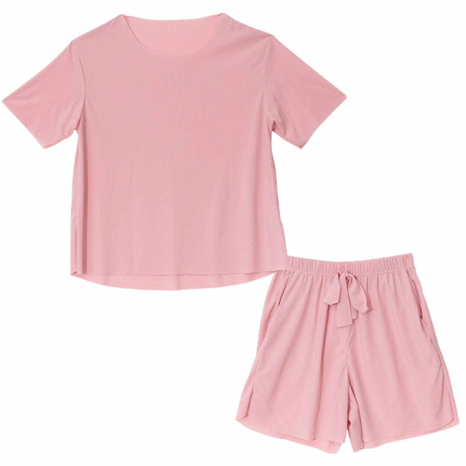 冷感リラックス半袖トップス&ショートパンツルームウェア