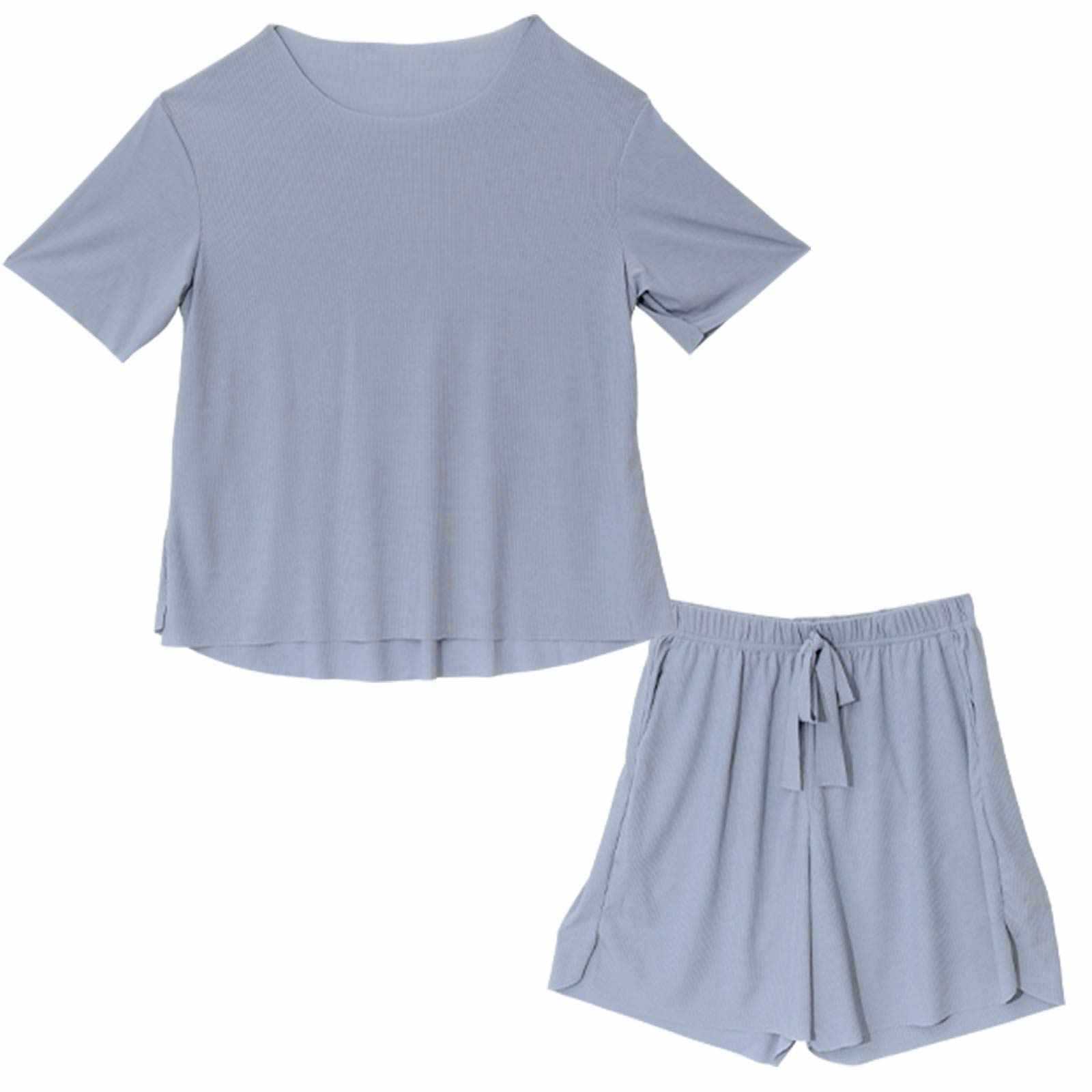 冷感リラックス半袖トップス&ショートパンツルームウェア