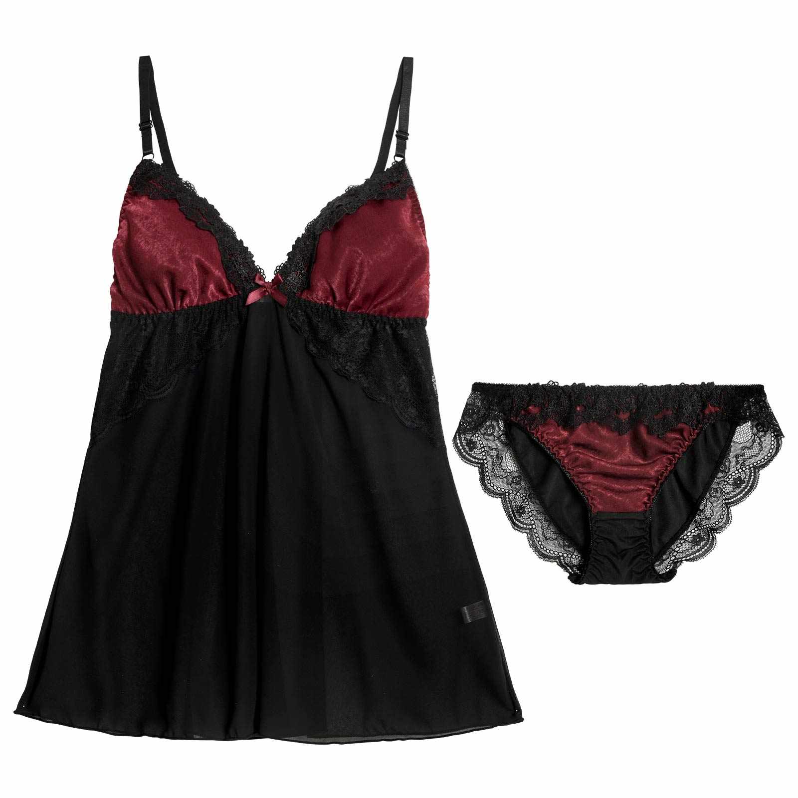 11/28新作!シックサテンレーシィベビードール