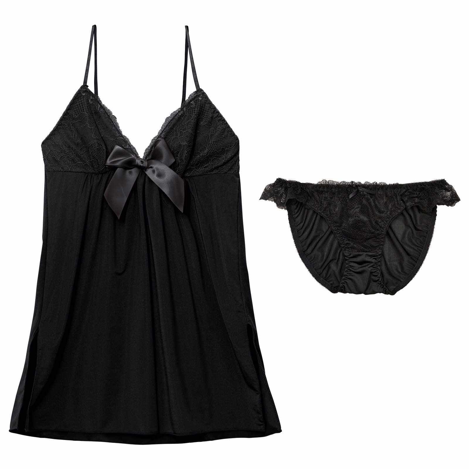 2/11再販!ワンカラーレースアップベビードール