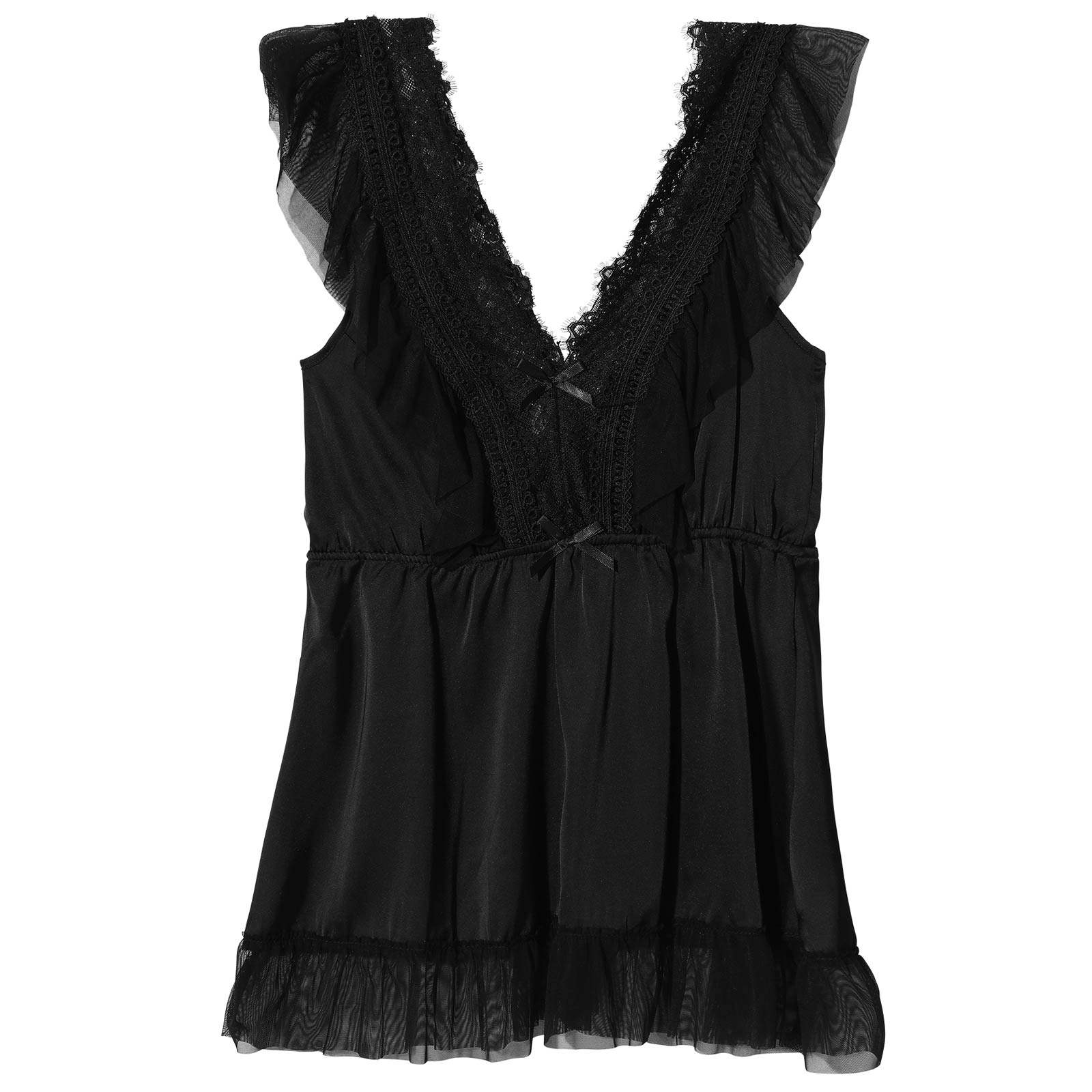 12/6再販!ラッセルレースフリルリボンベビードール