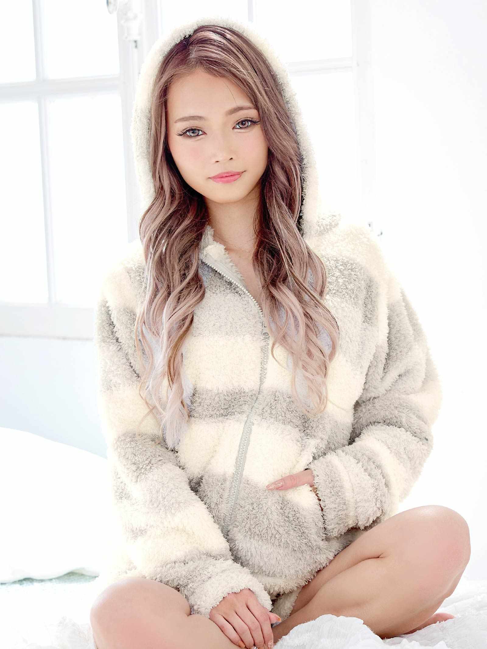 11/18再販!ボーダーフード付きパーカー&ショートパンツルームウェア