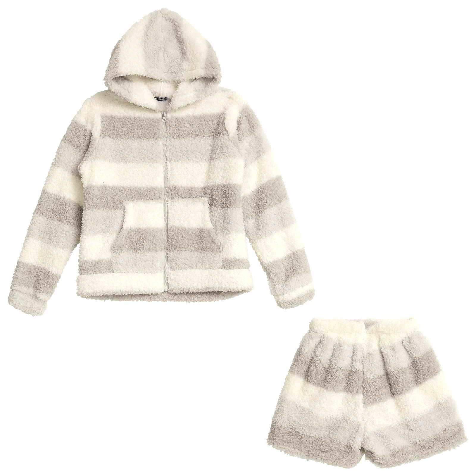 11/18再販!ボーダーフード付きパーカー&ショートパンツルームウェア