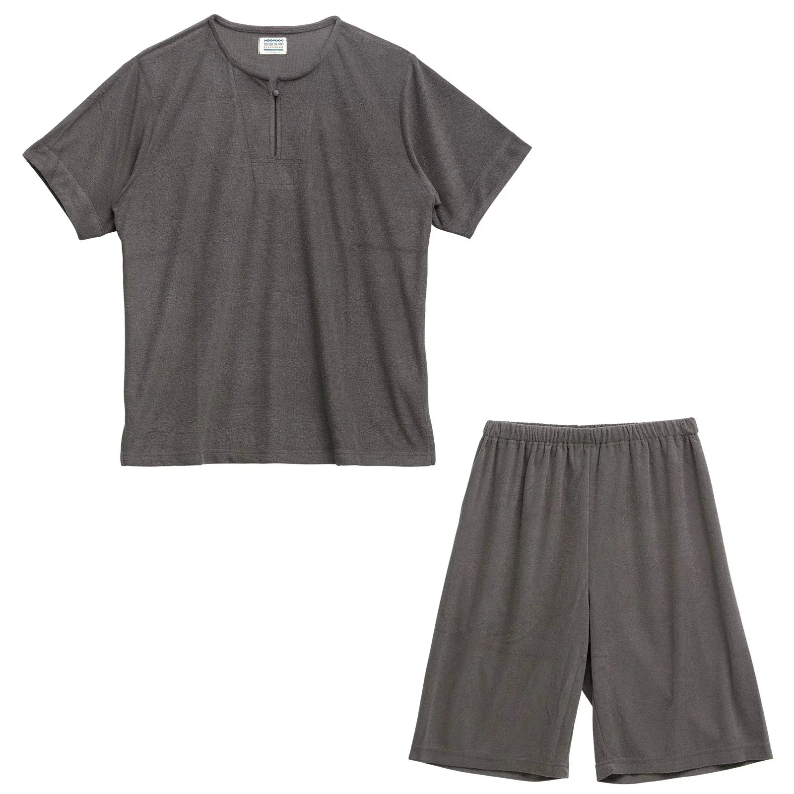 フロントスリットパイルトップス&ショートパンツルームウェア