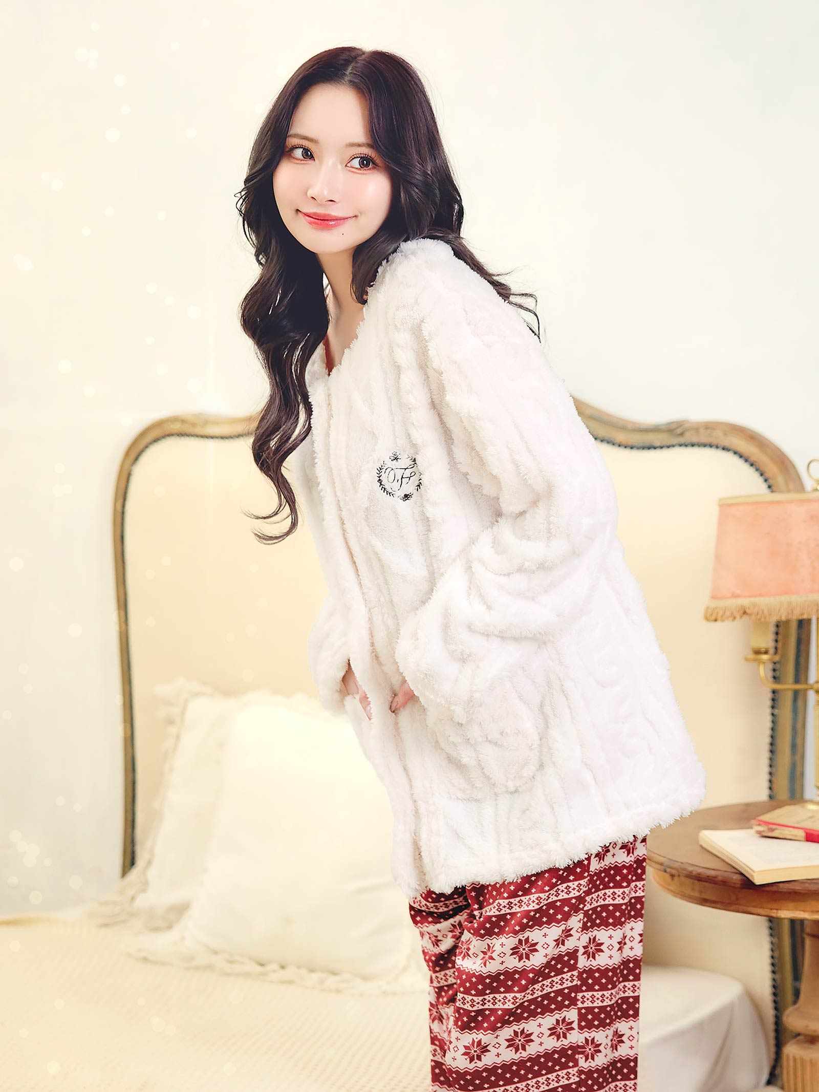 12/12新作!もこもこノルディック柄トップス&ロングパンツルームウェア