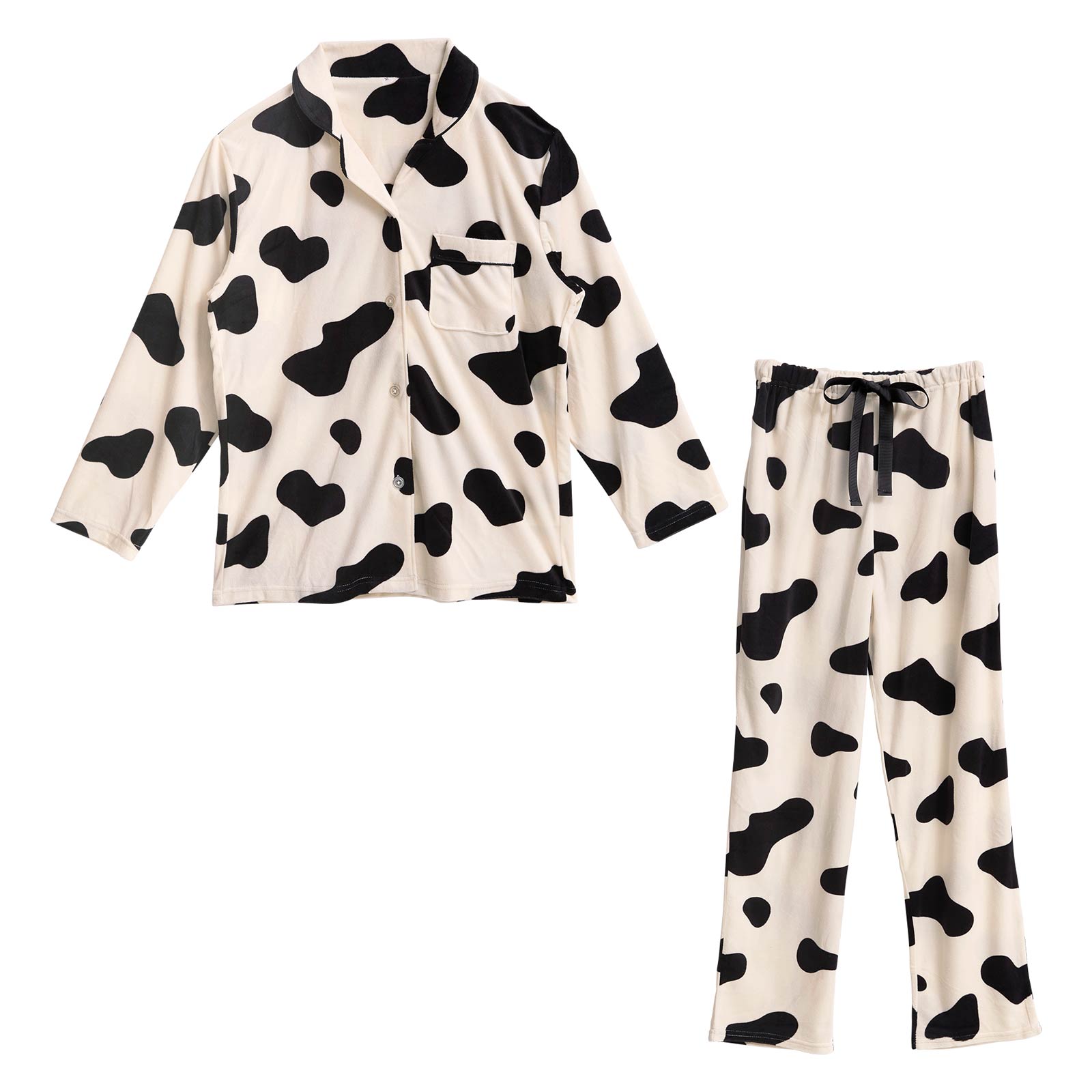 11/17新作!カウモチーフ長袖トップス&ロングパンツルームウェア