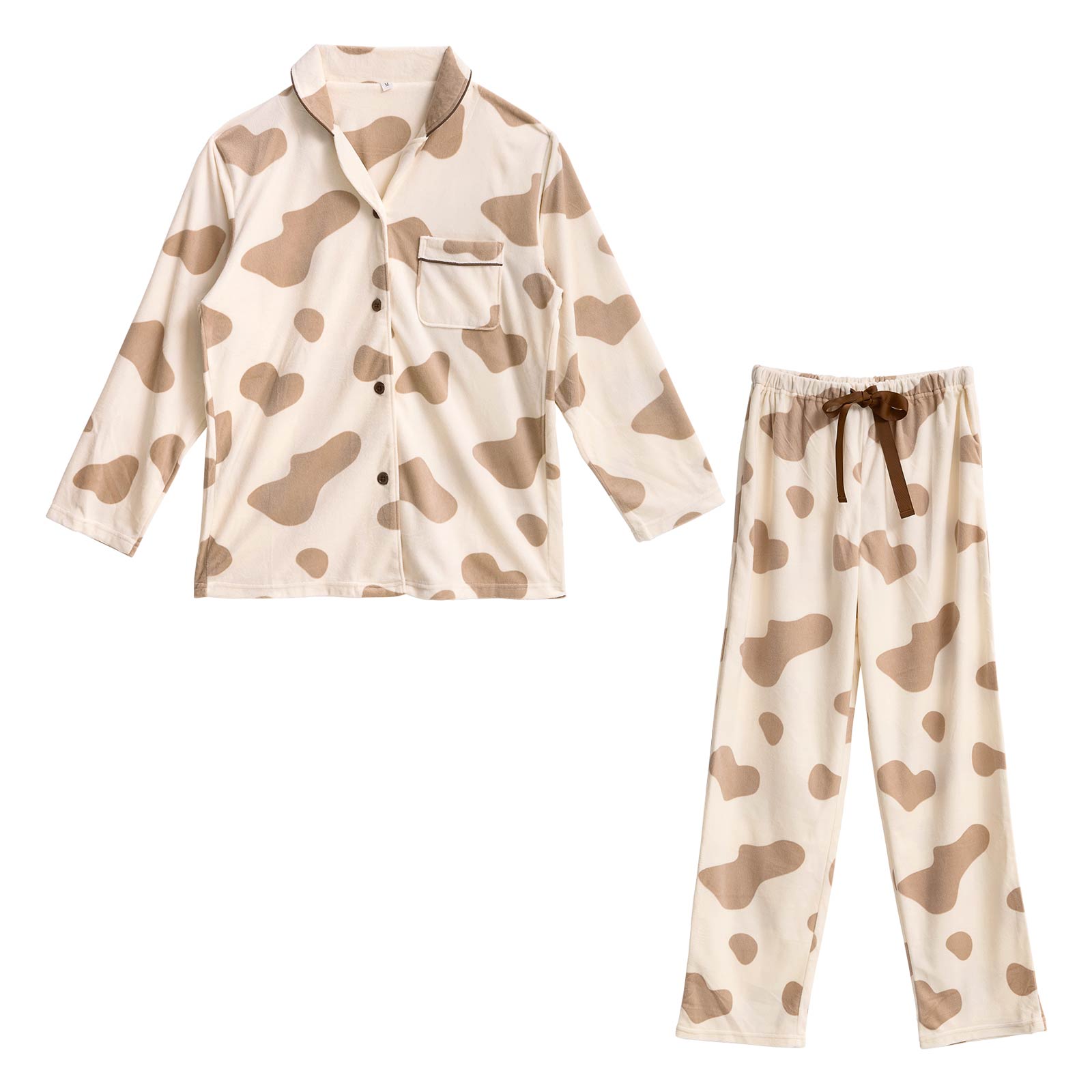 11/17新作!カウモチーフ長袖トップス&ロングパンツルームウェア