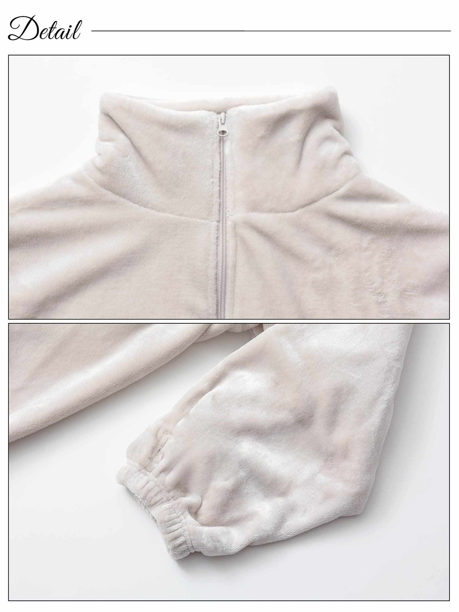 11/12新作!ジップアップモコモコワンピースルームウェア