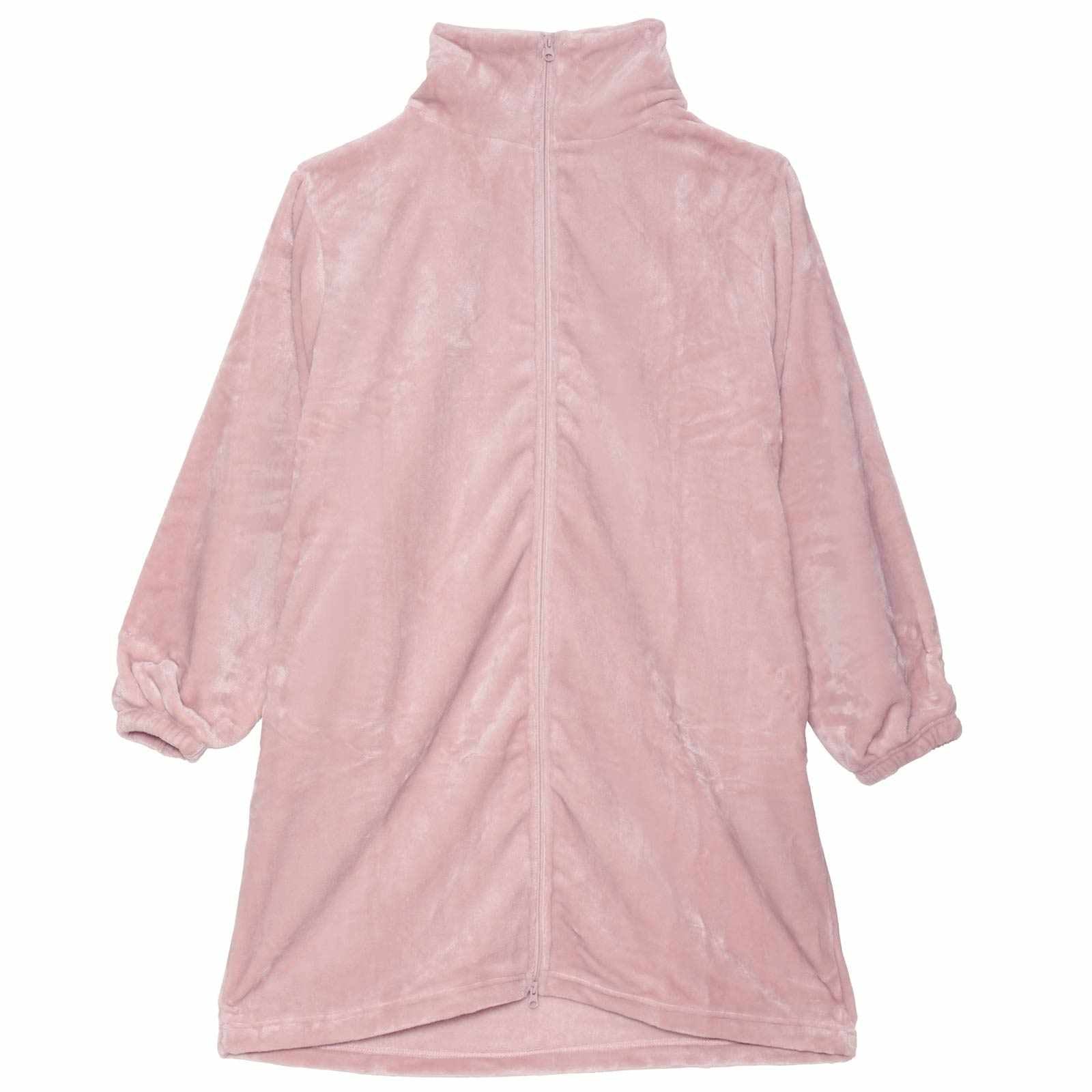 11/12新作!ジップアップモコモコワンピースルームウェア