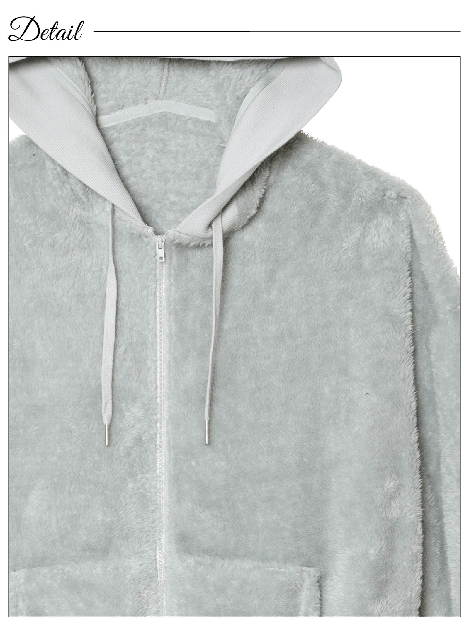 11/17新作!ワンカラーフード付きガーリーボアパーカー