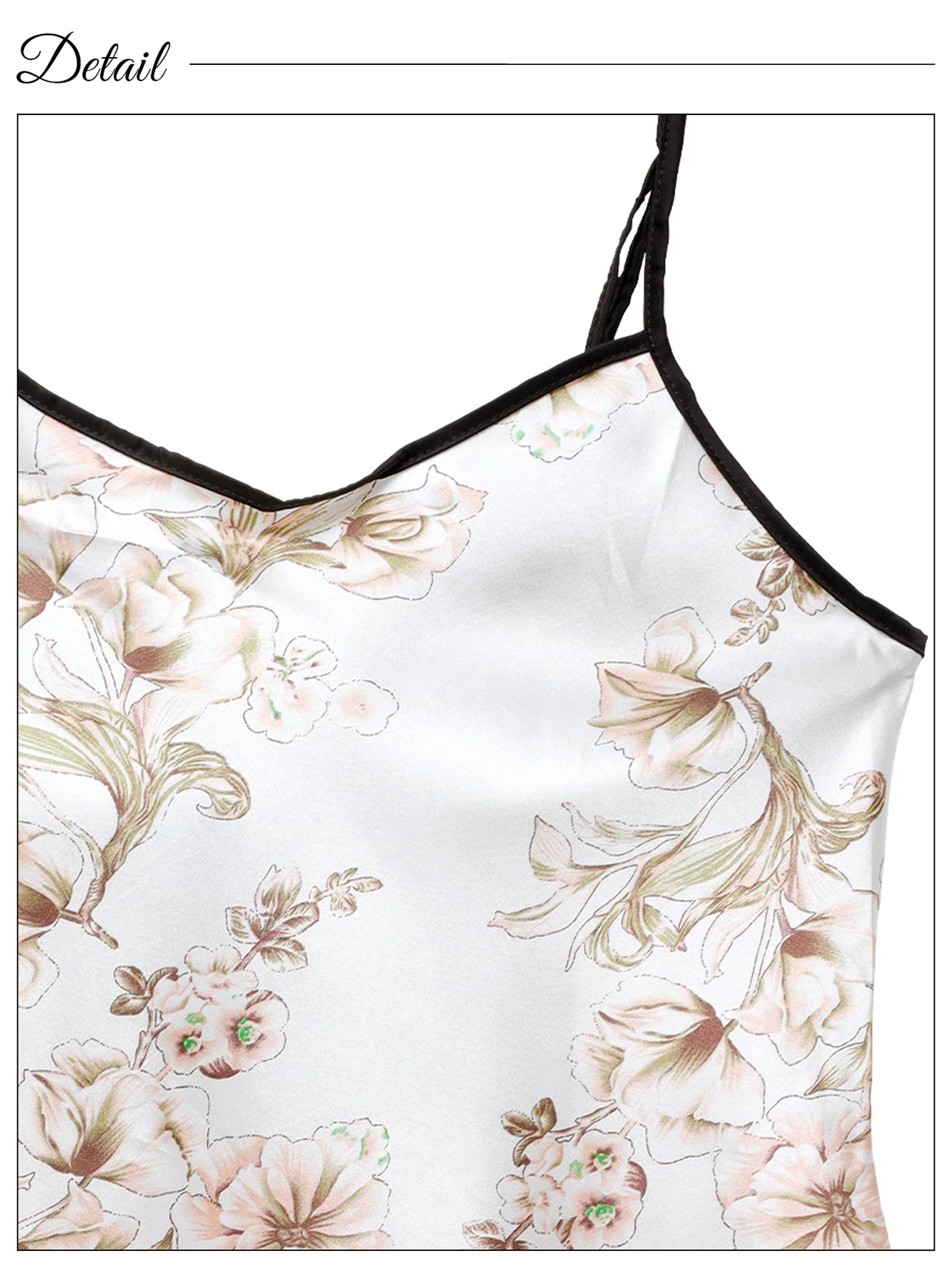 7/18新作!ボタニカルサテンキャミソール&ショートパンツルームウェア